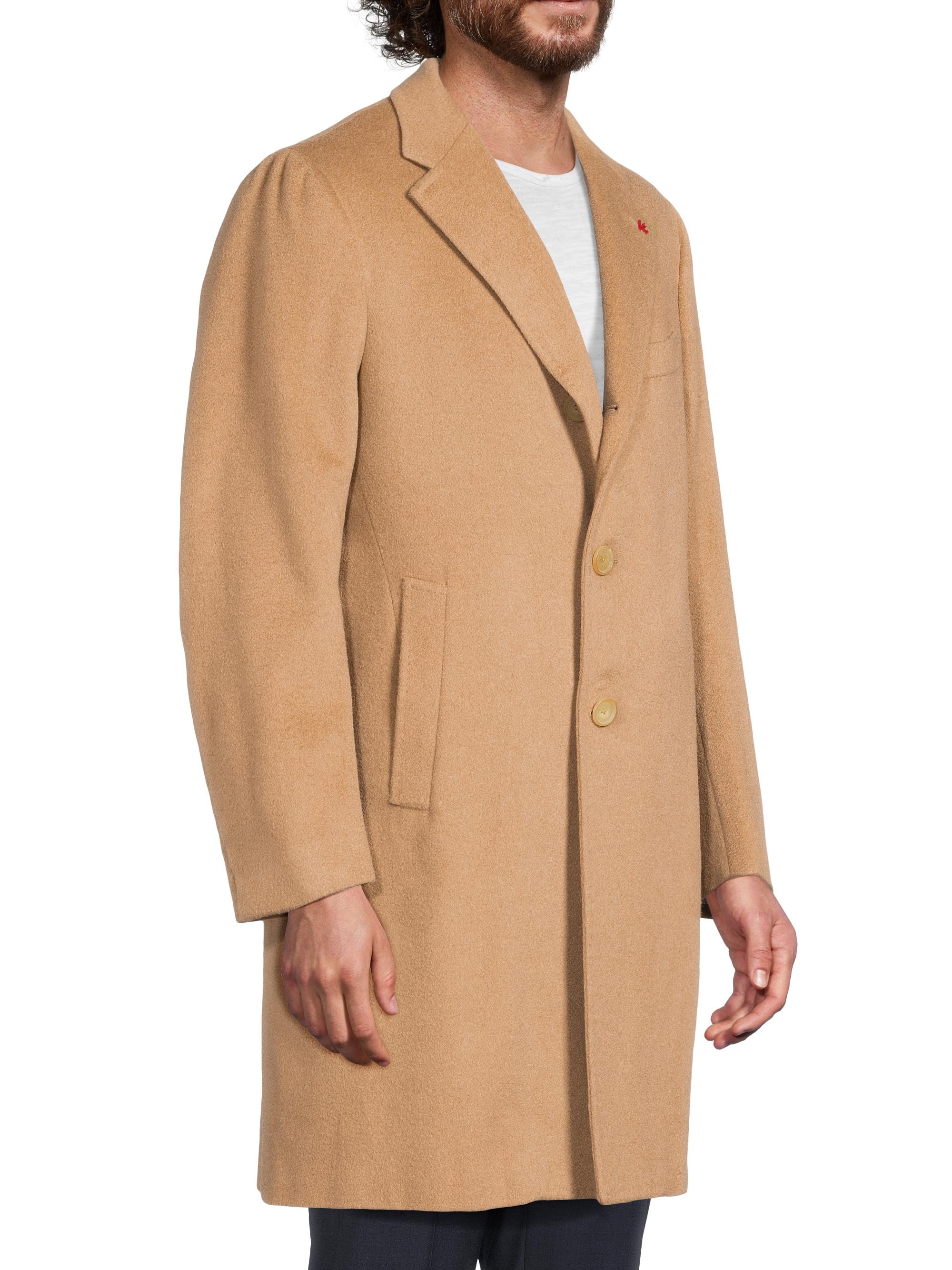 ISAIA ウールカシミヤキャメル チェスター コート 46 ROSS イザイア Isaia Ross Camel Hair Overcoat | Saks Fifth Avenue
