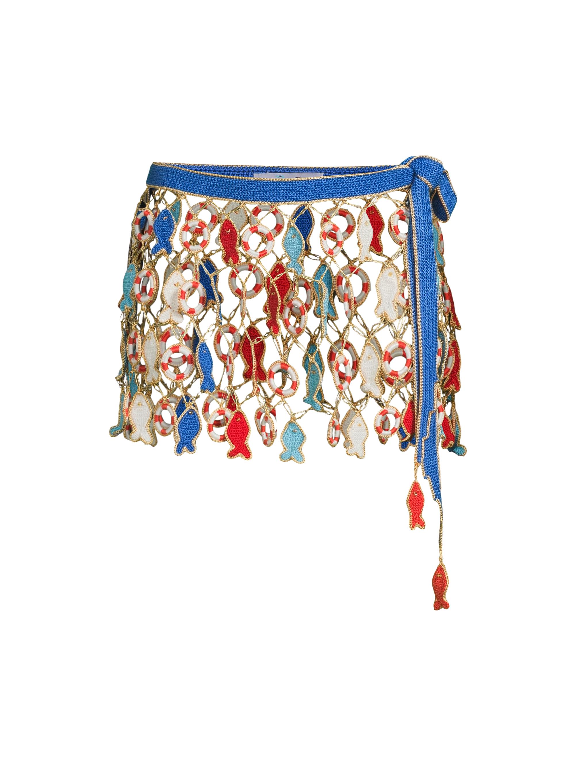 My Beachy Side Women's Poisson Crochet Wrap Miniskirt