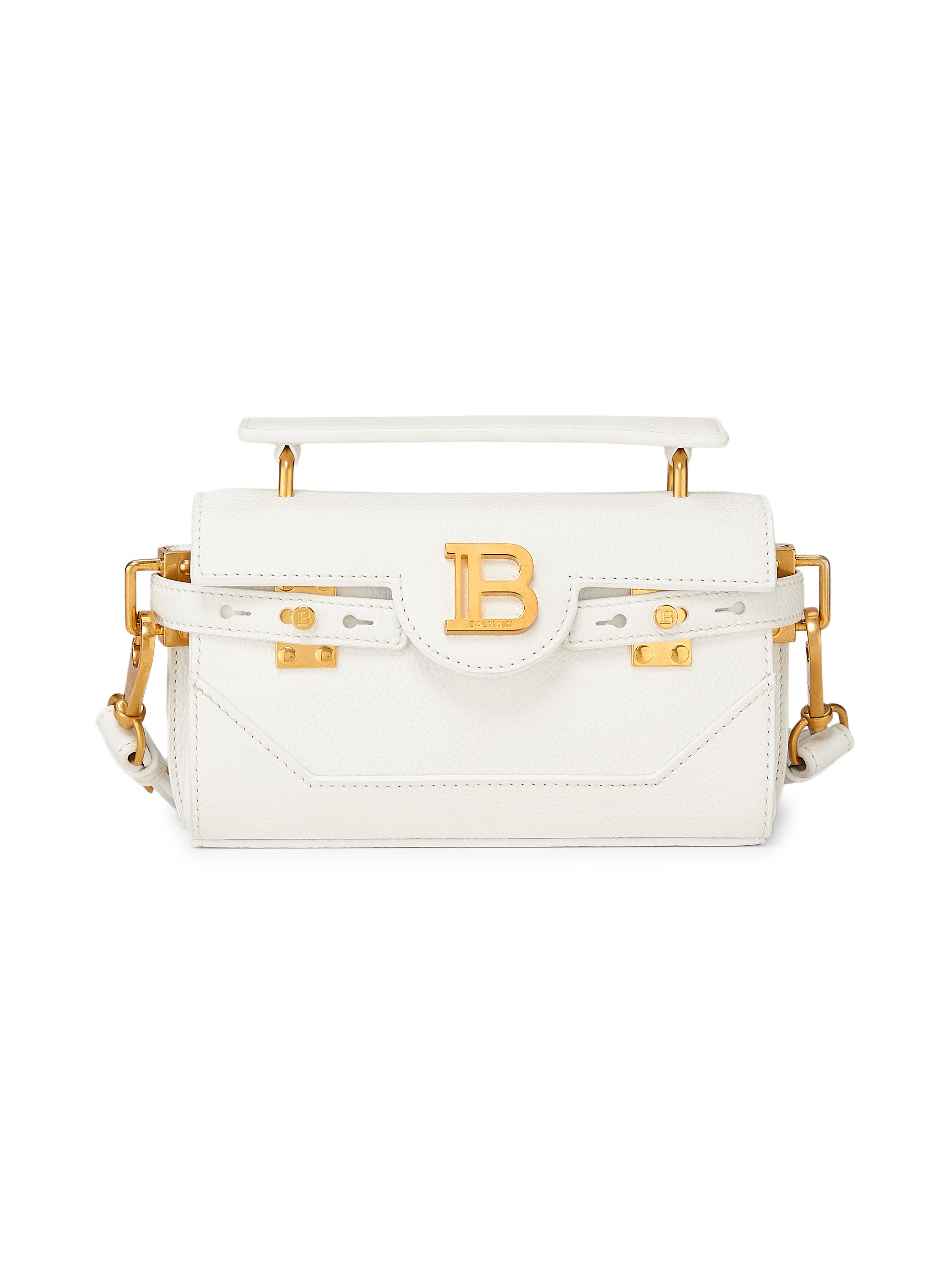 Balmain Women's B-Buzz Grained Leather Top Handle Bag - Blanc