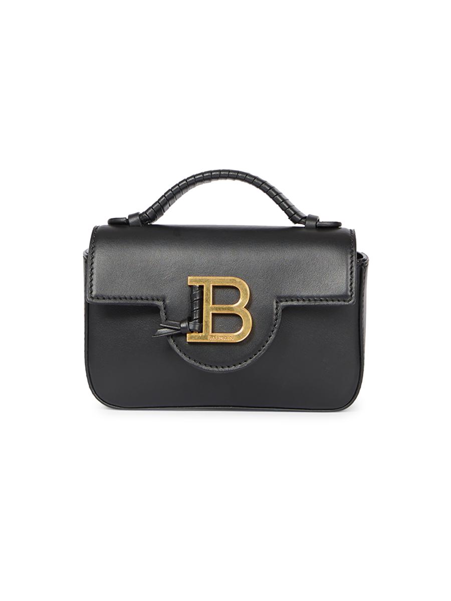 Balmain Mini B-Buzz Grained Leather Top Handle Bag | Saks Fifth Avenue