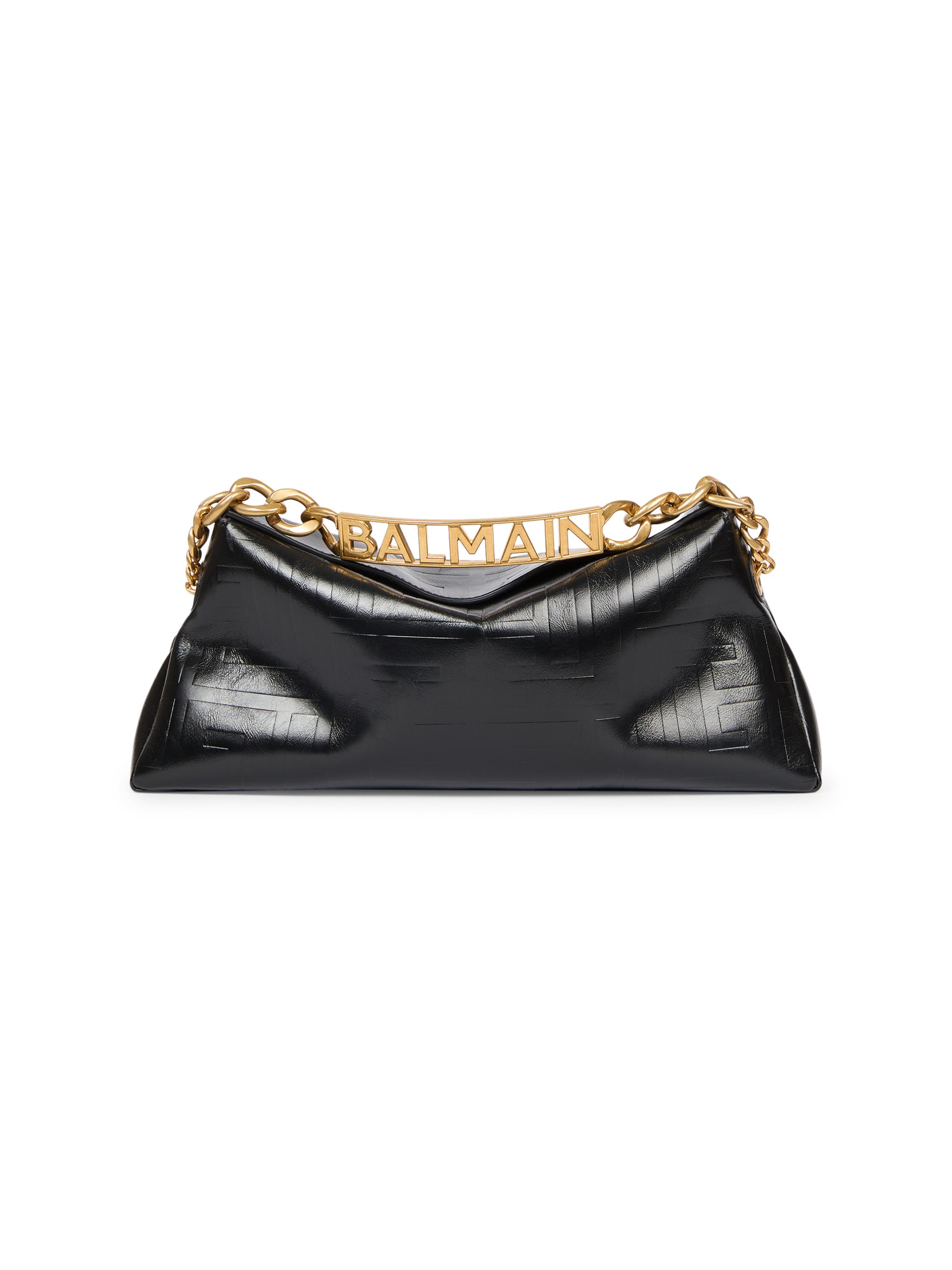 Balmain Women's 1945 Crinkled Leather Soft Pouch - Noir