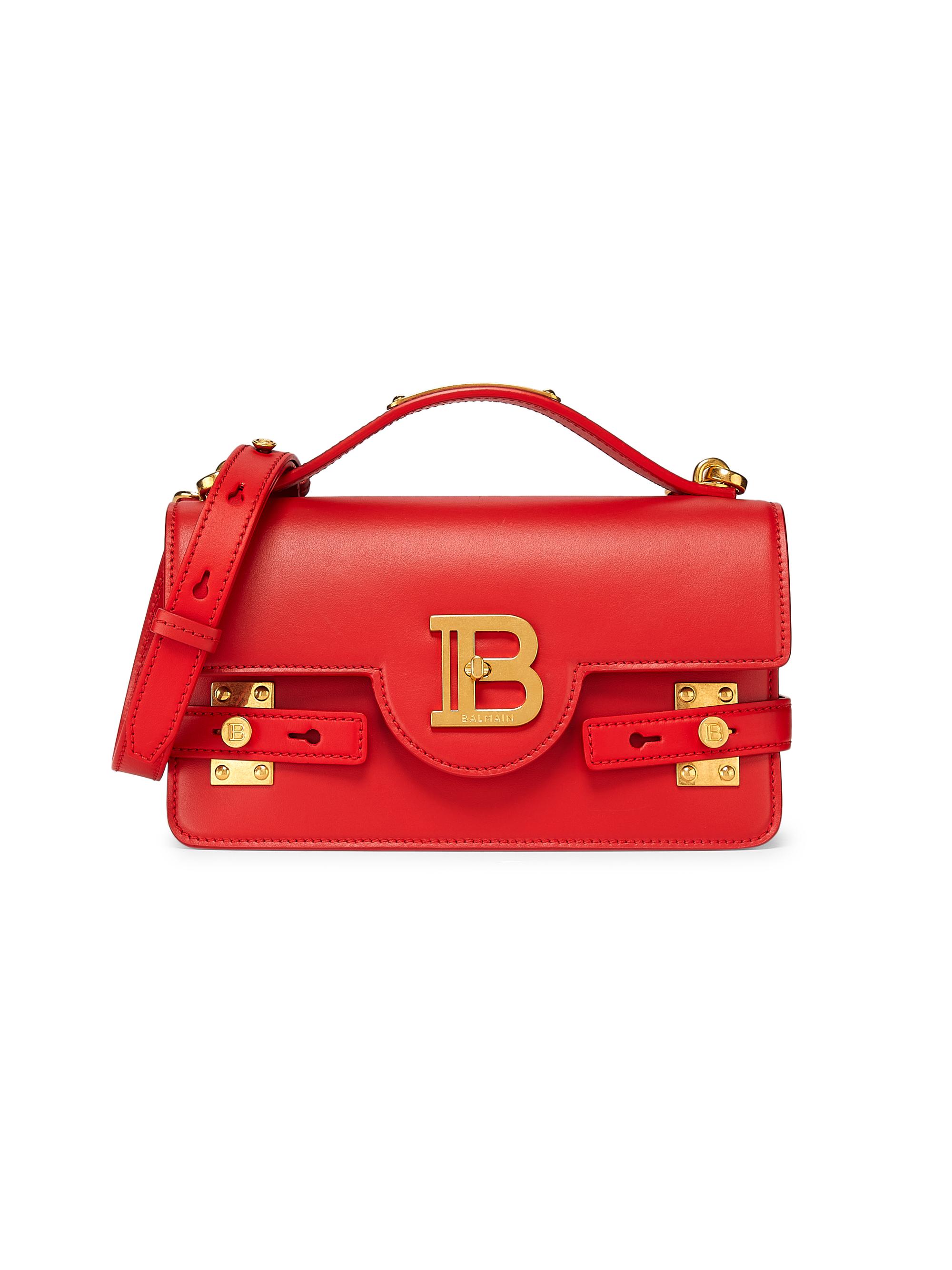 Balmain Women's B-Buzz 24 Leather Shoulder Bag - Rouge