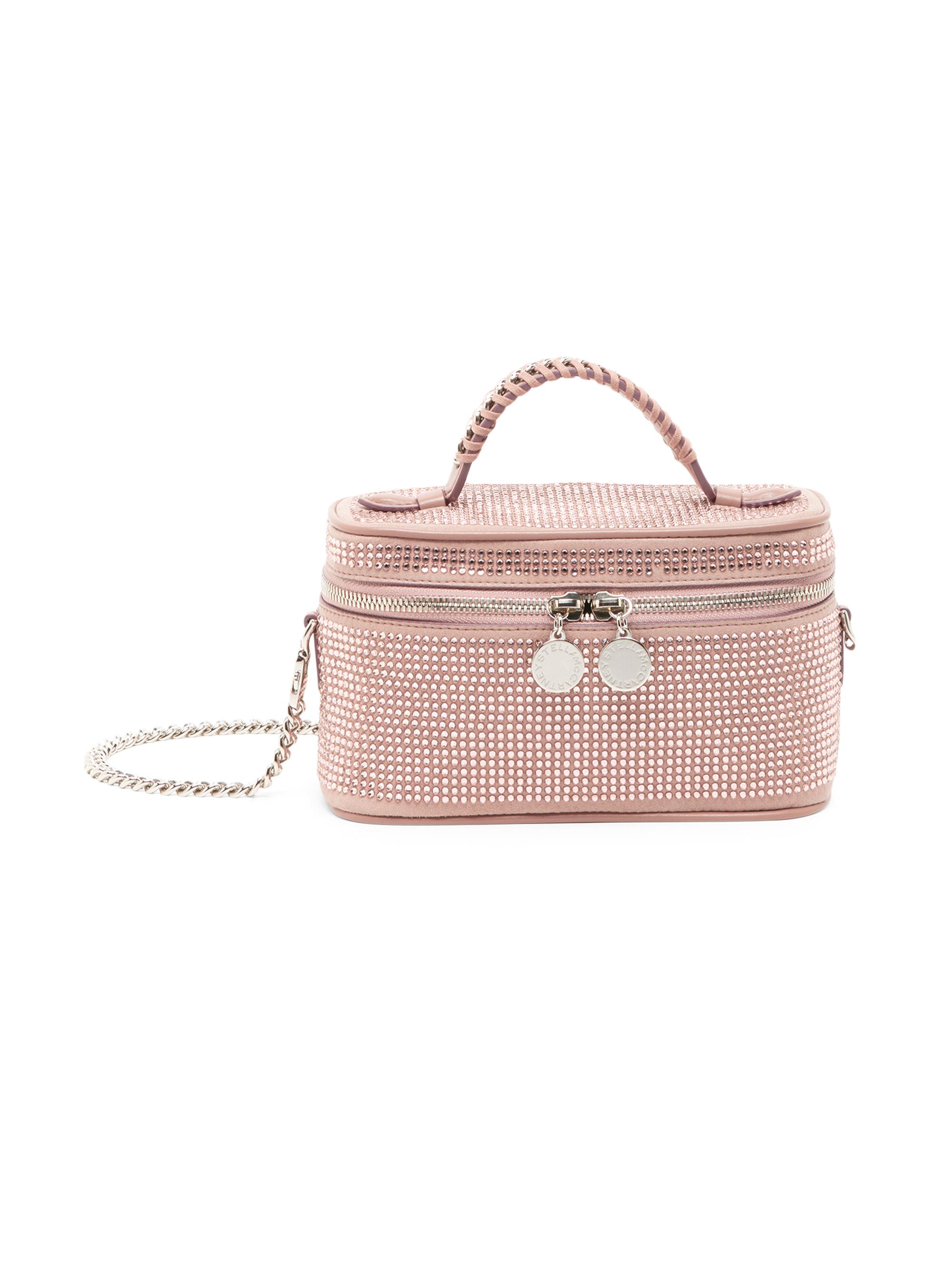 バッグ herlipto Raffia Effect Crystal VanityBag Monogram Quilted Vanity Bag