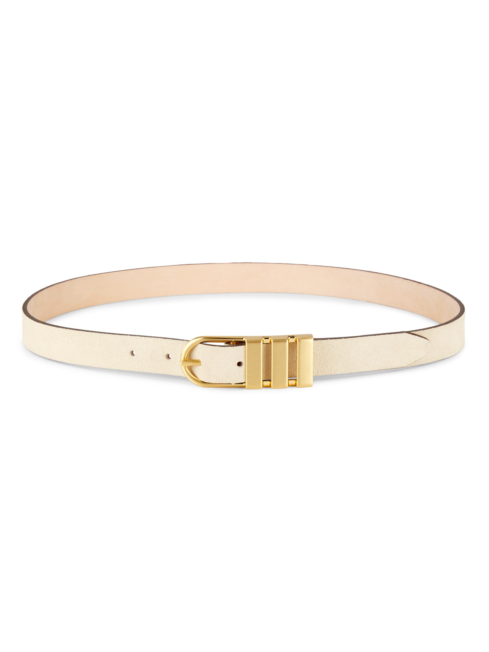 rag & bone Women's Porto 20MM Suede Buckle Belt - Beige