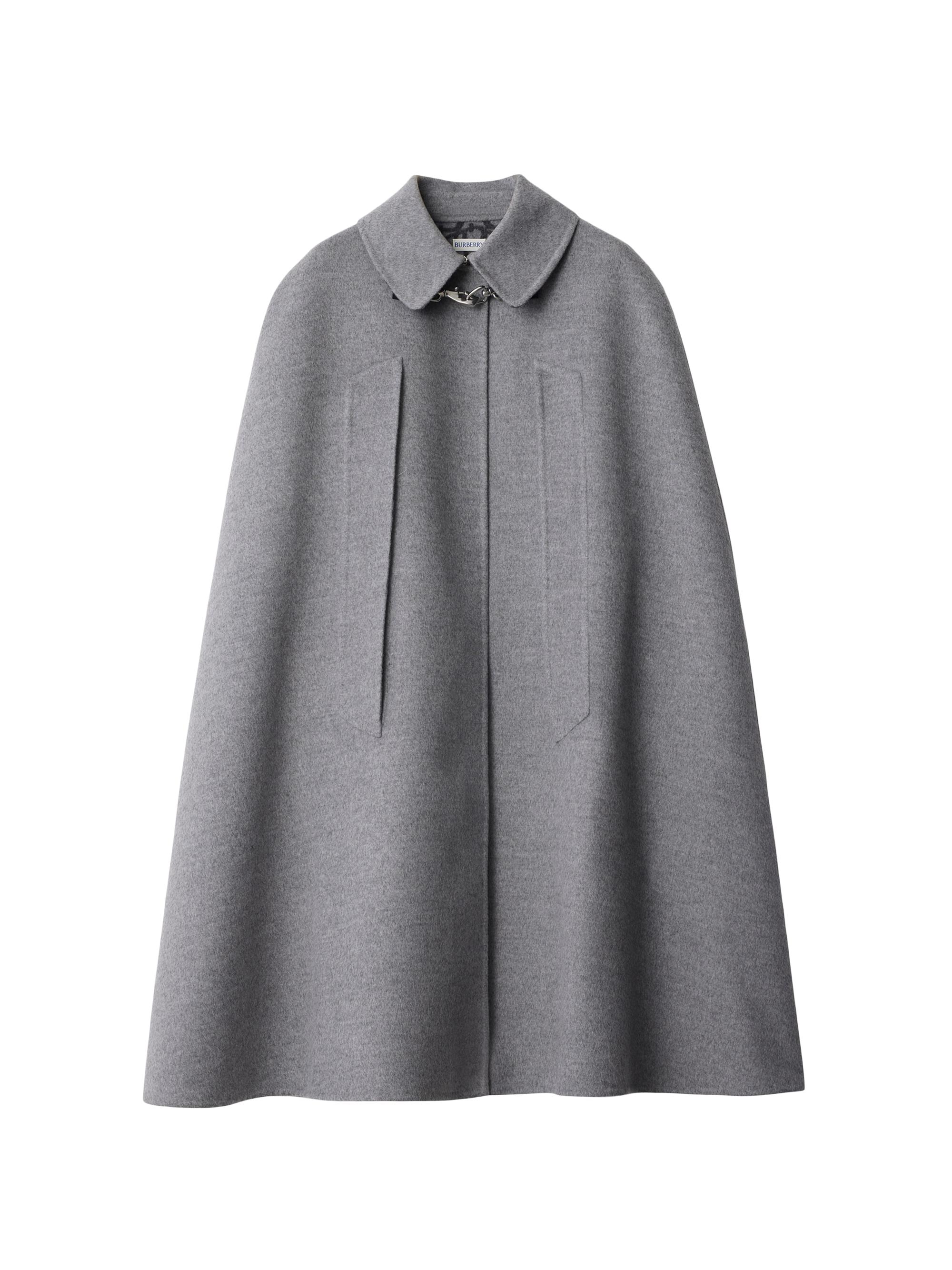 Wool Blend Burberry Grey Poncho BURBERRY Monogram Wool Cashmere