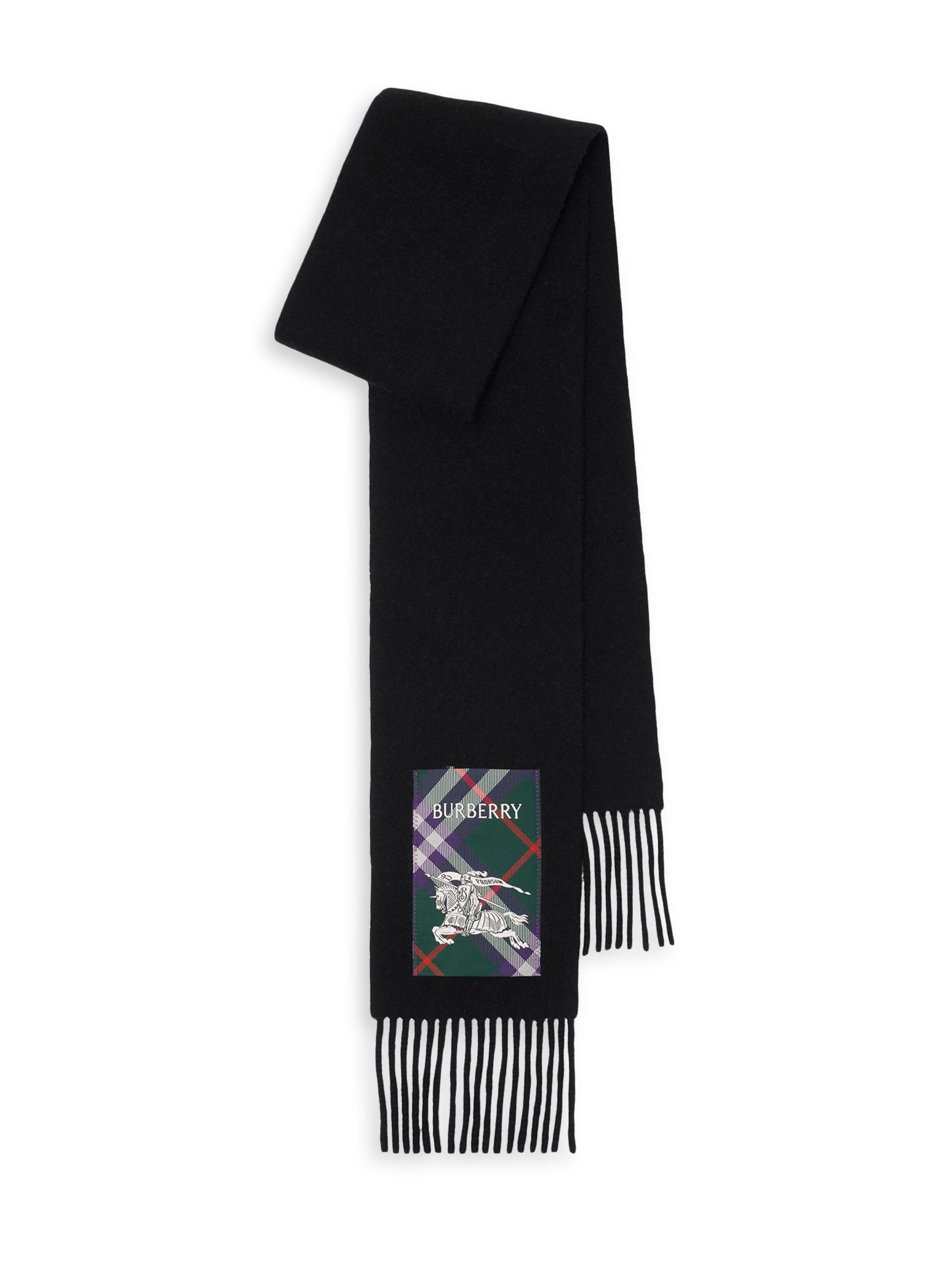 Burberry Check Label Cashmere Scarf - Black