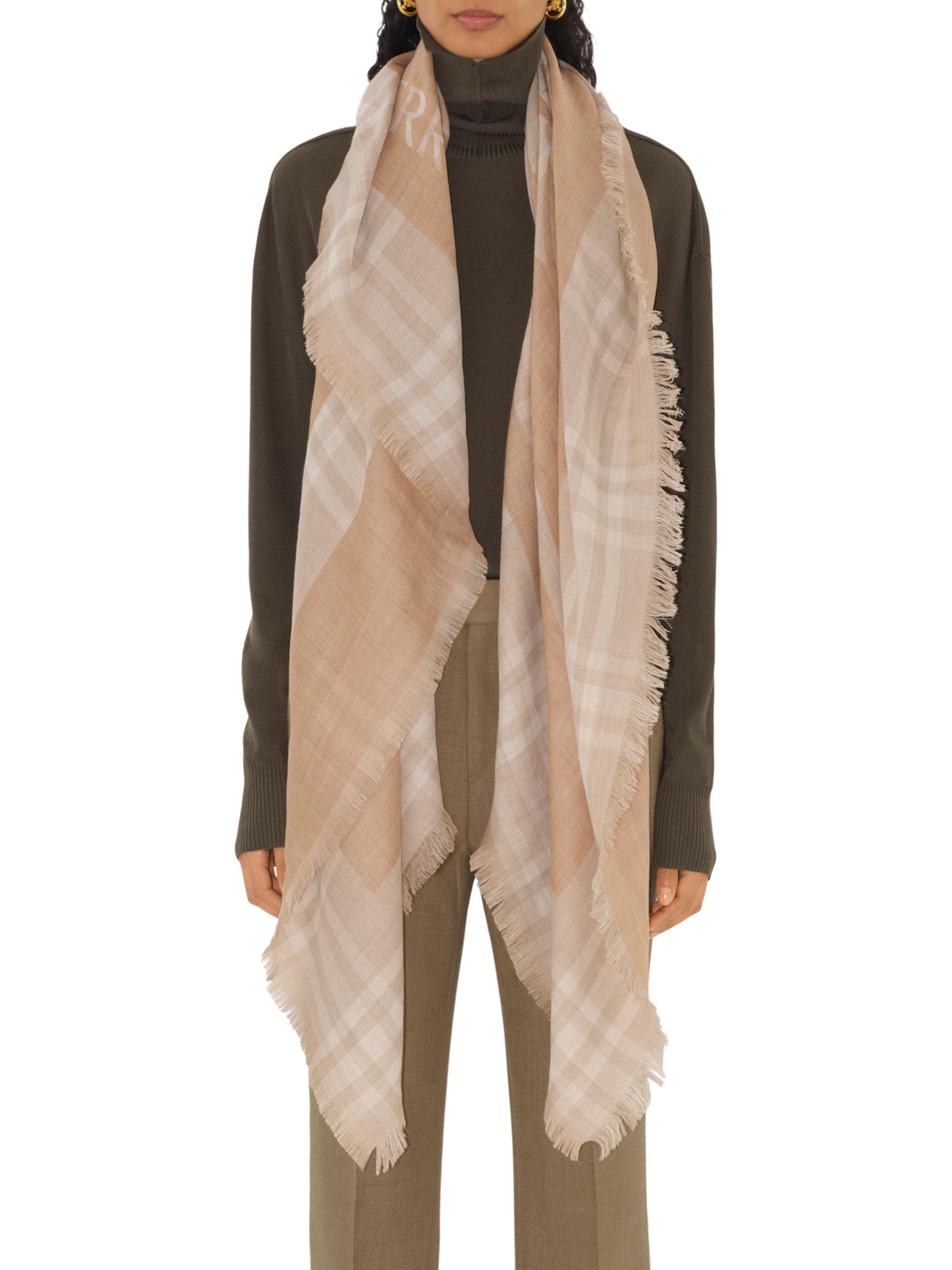 Burberry Women's EKD Tri Bar Wool-Blend Scarf - Clay