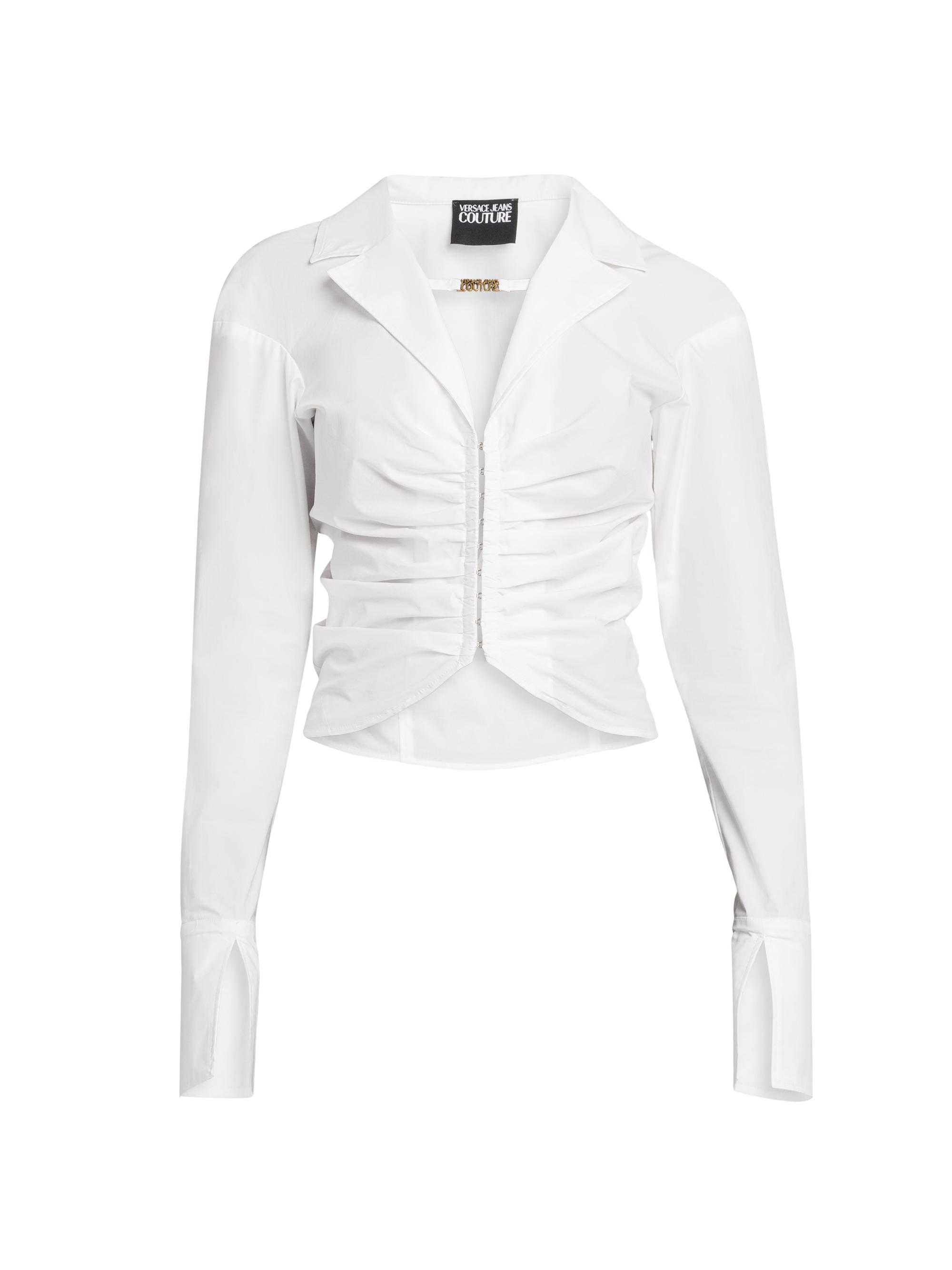Versace Jeans Couture Women's Ruched Cotton Shirt - White