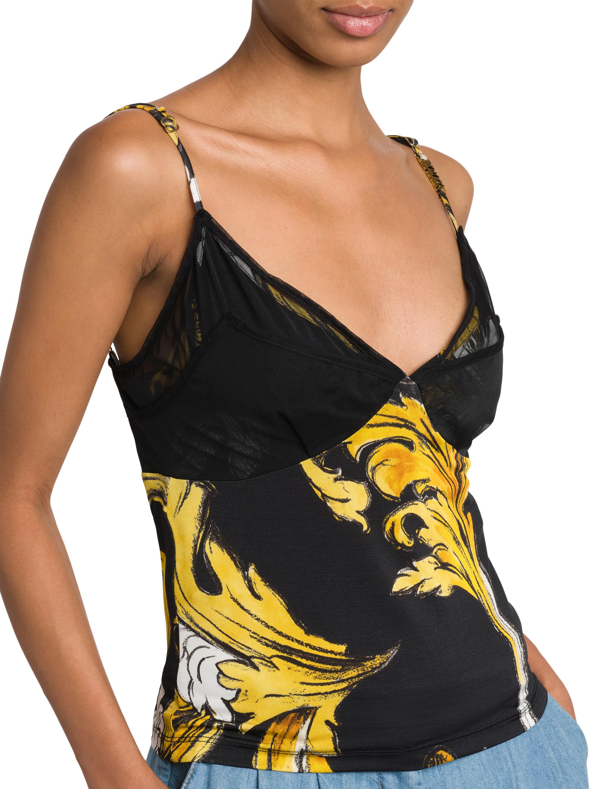 Versace Jeans Couture Baroque Sleeveless Bustier Top | Saks Fifth