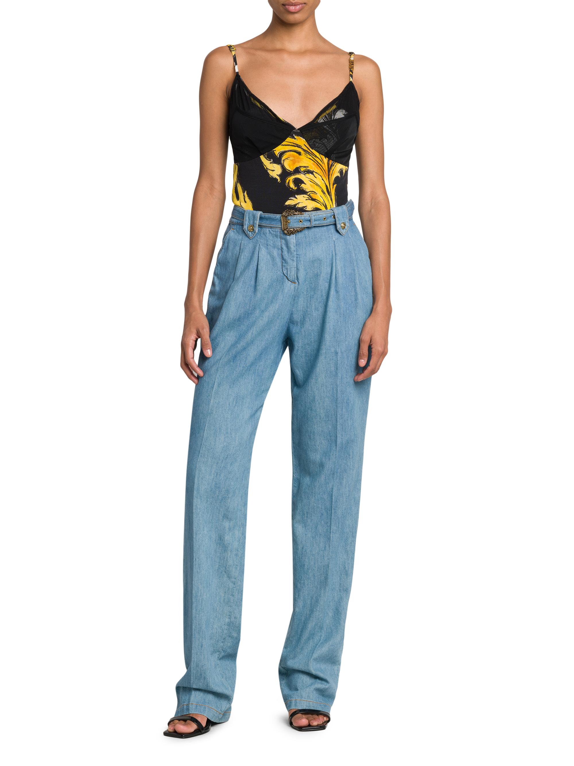 Versace Jeans Couture Baroque Sleeveless Bustier Top | Saks