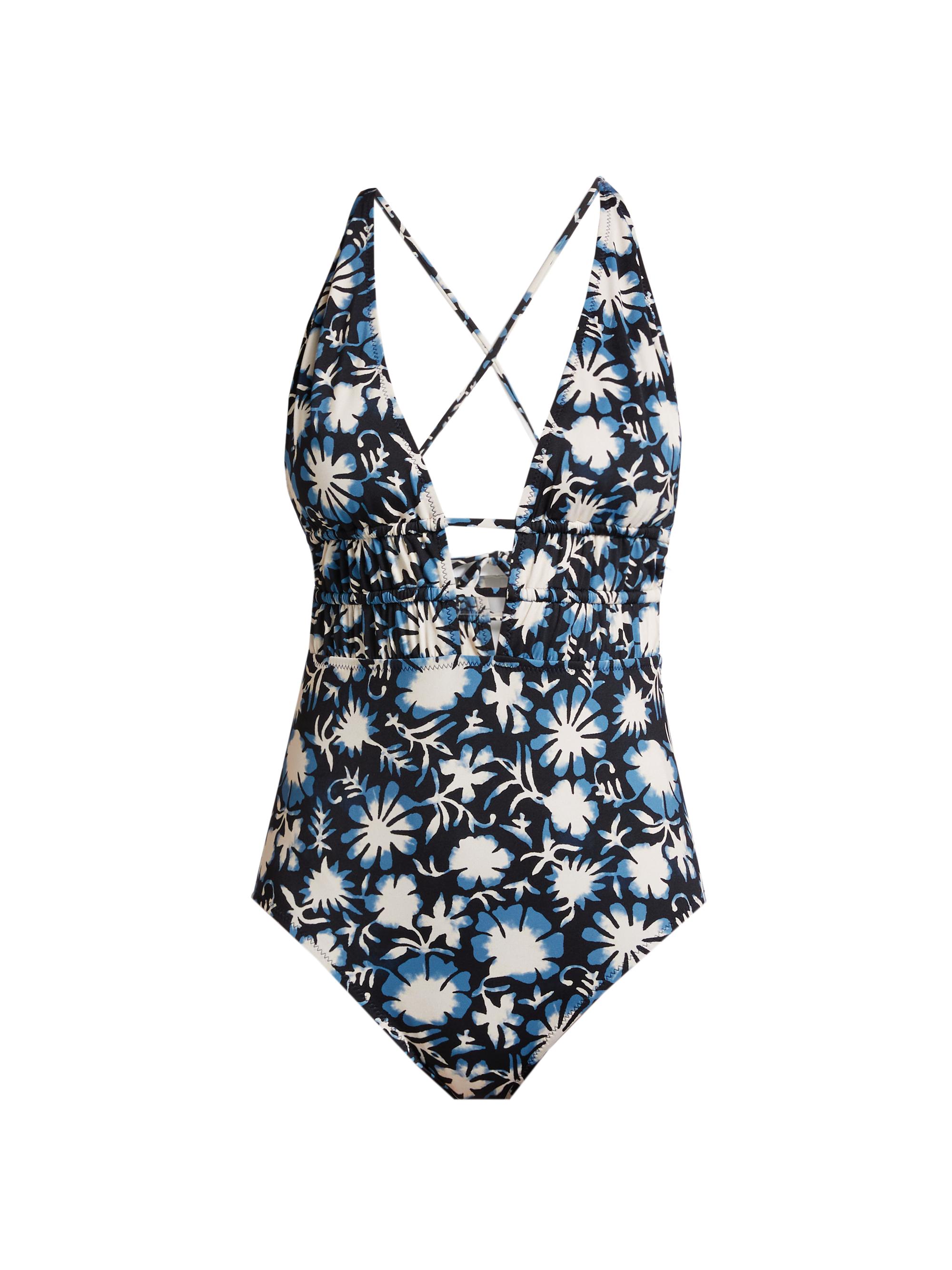 Ulla Johnson Women's Dioni Floral Plunge One-Piece Swimsuit - Sunprint