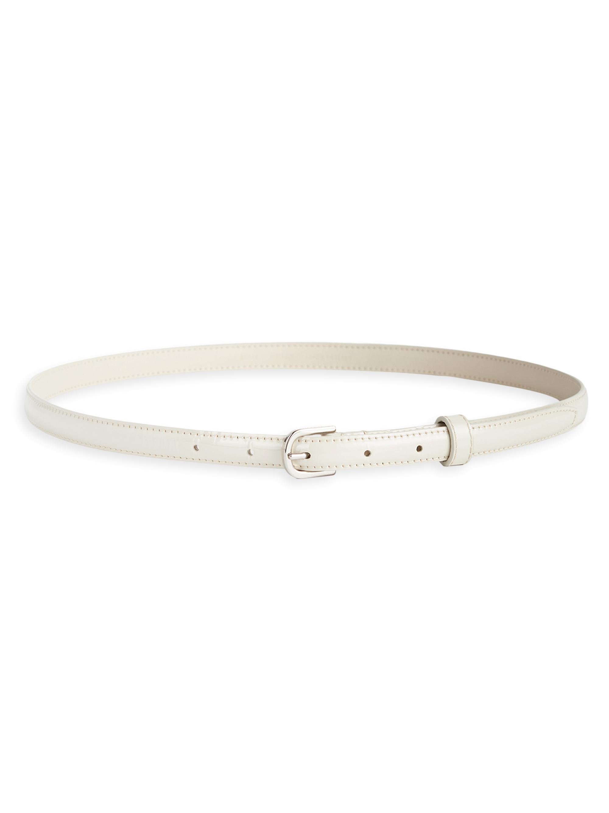 Toteme Women's Slim Patent Leather Belt - Bleached Sand