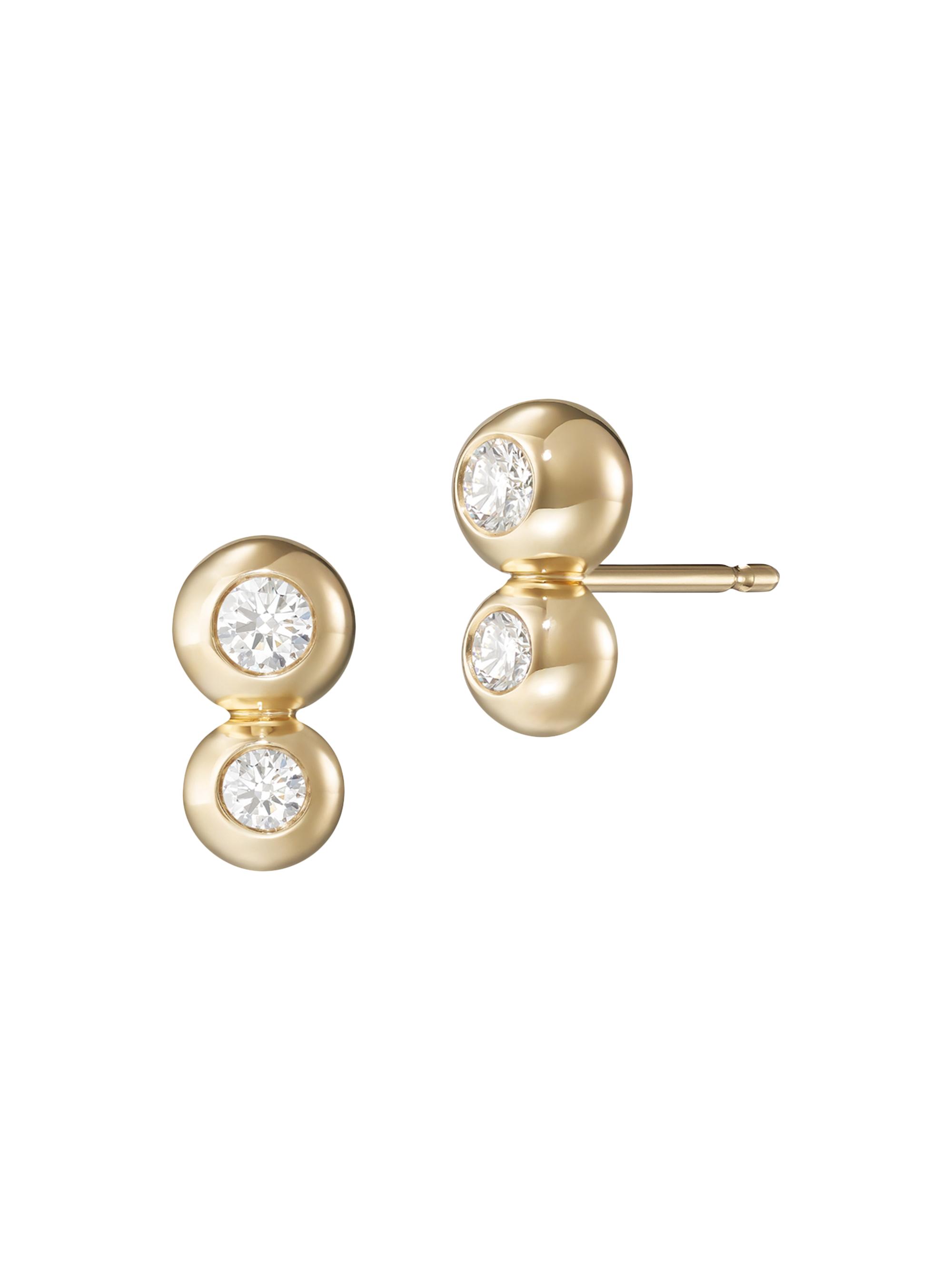 Melissa Kaye Women's Audrey  18K Yellow Gold & 0.19 TCW Diamond Double Stud Earrings - Yellow Gold