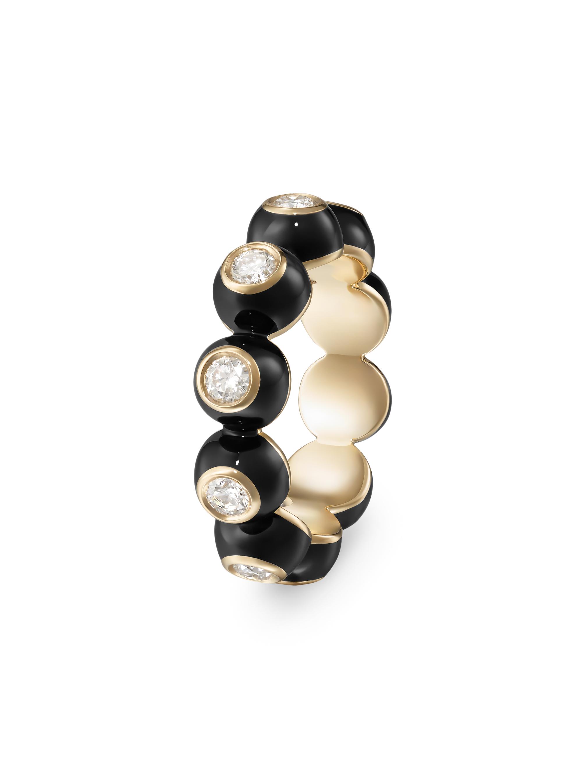 Melissa Kaye Women's Audrey 18K Yellow Gold, Enamel & 1.05 TCW Diamond Eternity Band - Black
