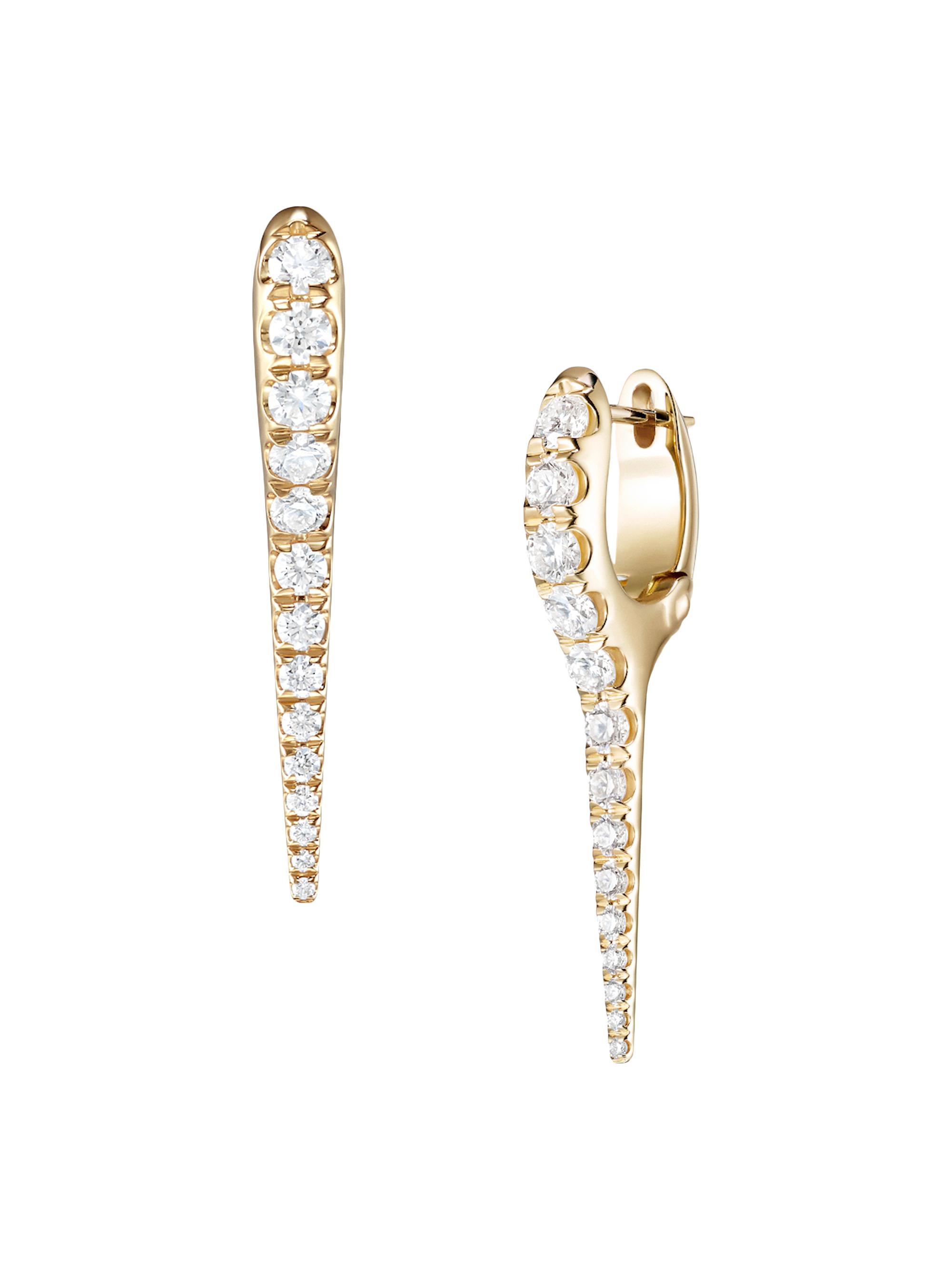 Melissa Kaye Women's Lola  18K Yellow Gold & 1.11 TCW Diamond Needle Earrings - Yellow Gold