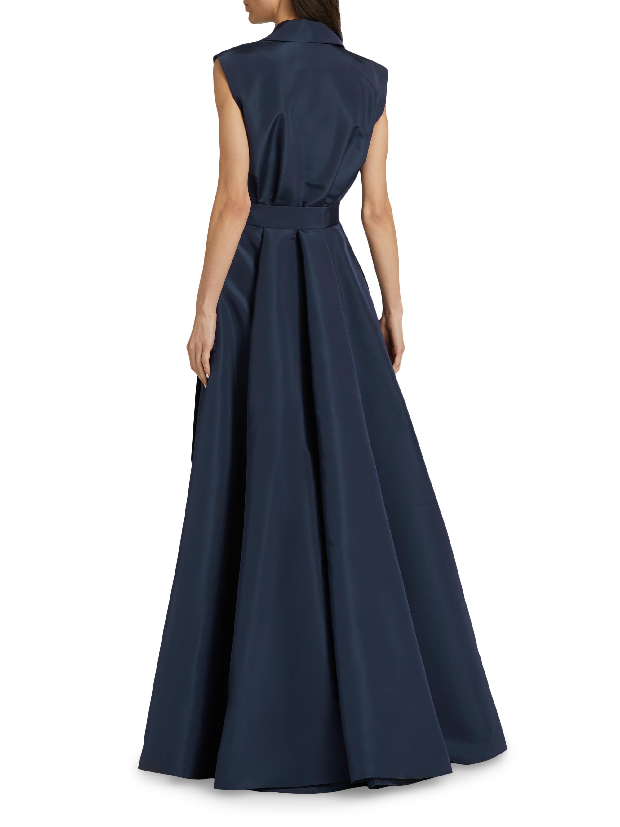Carolina Herrera Women's Sleeveless Silk Trench Gown - Midnight - Size 12