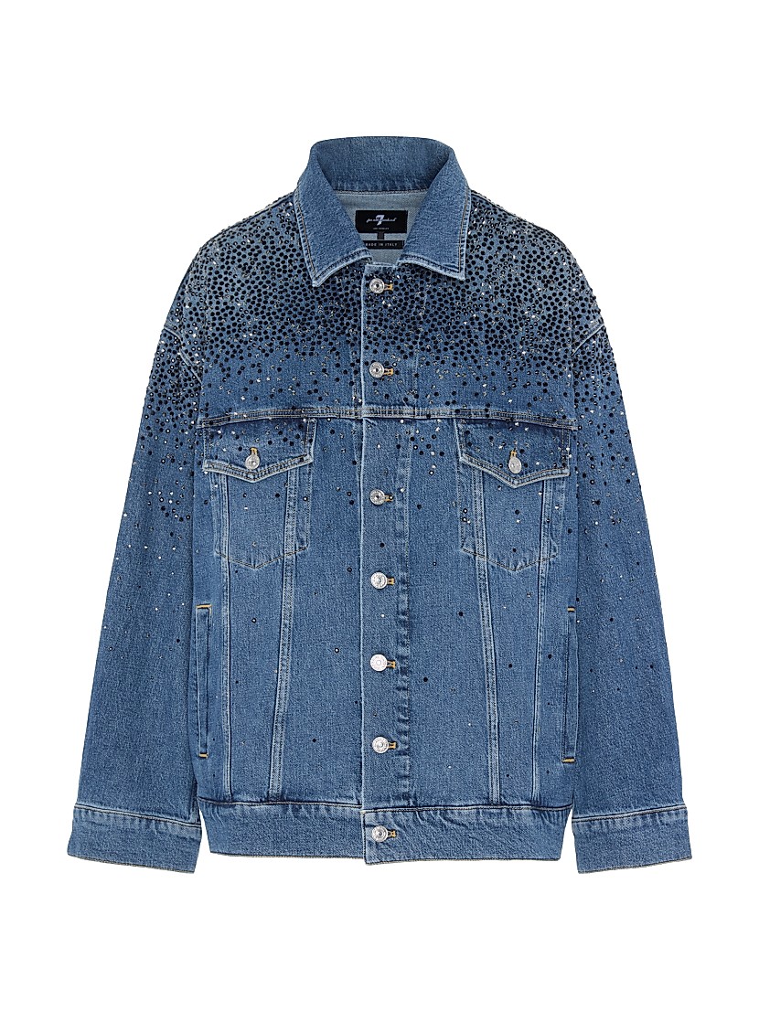 Shop 7 For All Mankind Oli Embellished Trucker Jacket | Saks Shop 7 For All Mankind Oli Embellished Trucker Jacket | Saks
