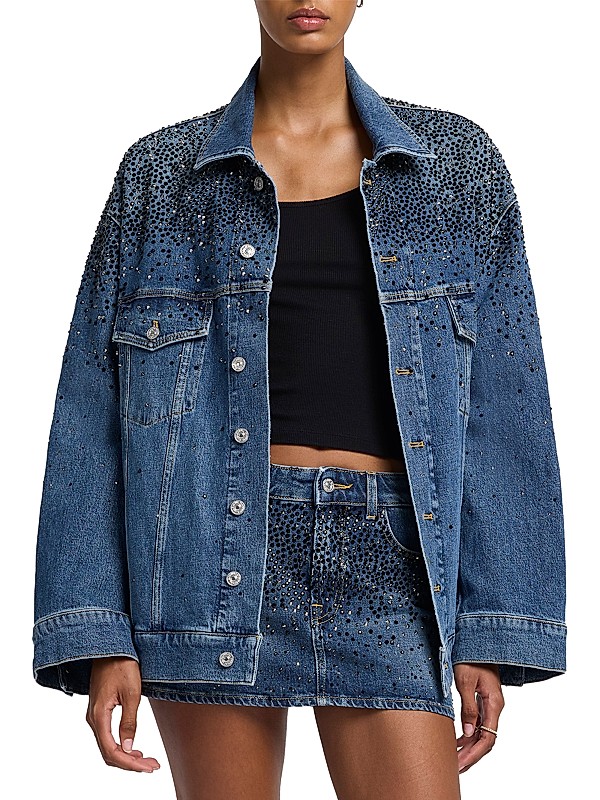 Shop 7 For All Mankind Oli Embellished Trucker Jacket | Saks Shop 7 For All Mankind Oli Embellished Trucker Jacket | Saks