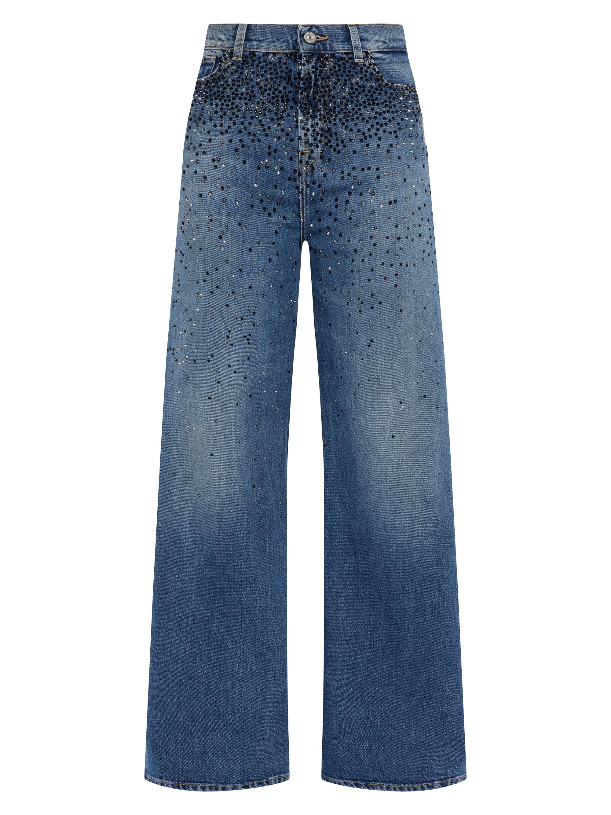 7 For All Mankind Women's Scout Embellished High-Rise Wide-Leg Jeans - Candy