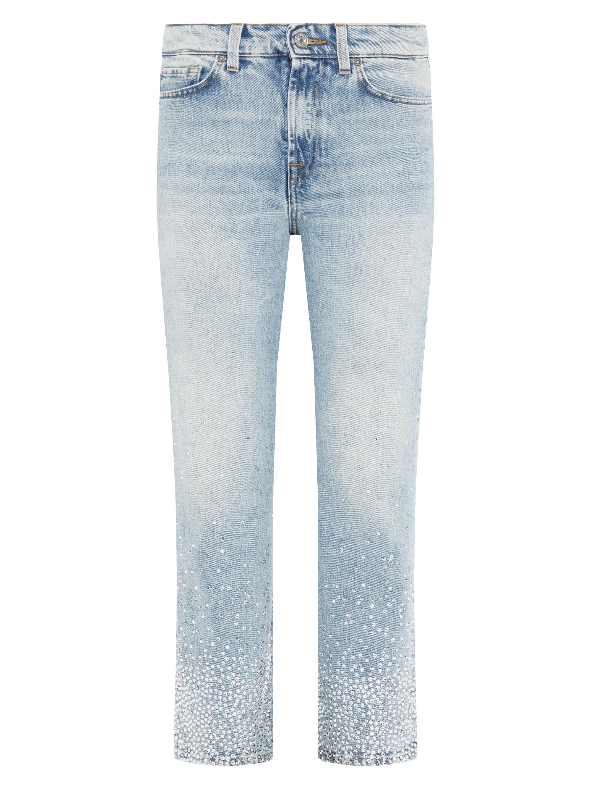 7 For All Mankind Women's Logan High-Rise Embellished Stovepipe Jeans - Juicy