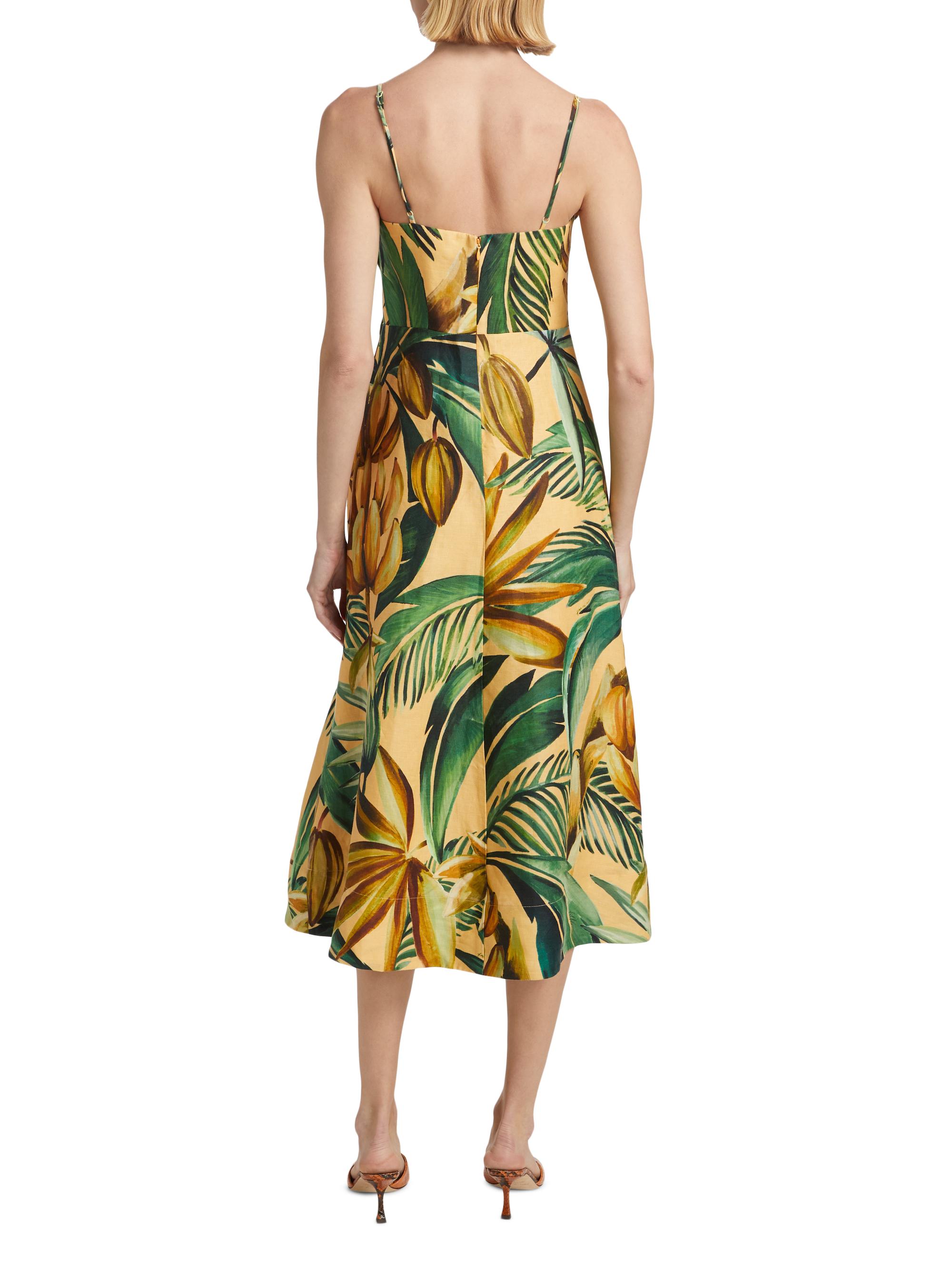 knee length dresses for ladies Beige Fresh Bananas Maxi Dress – FARM Rio