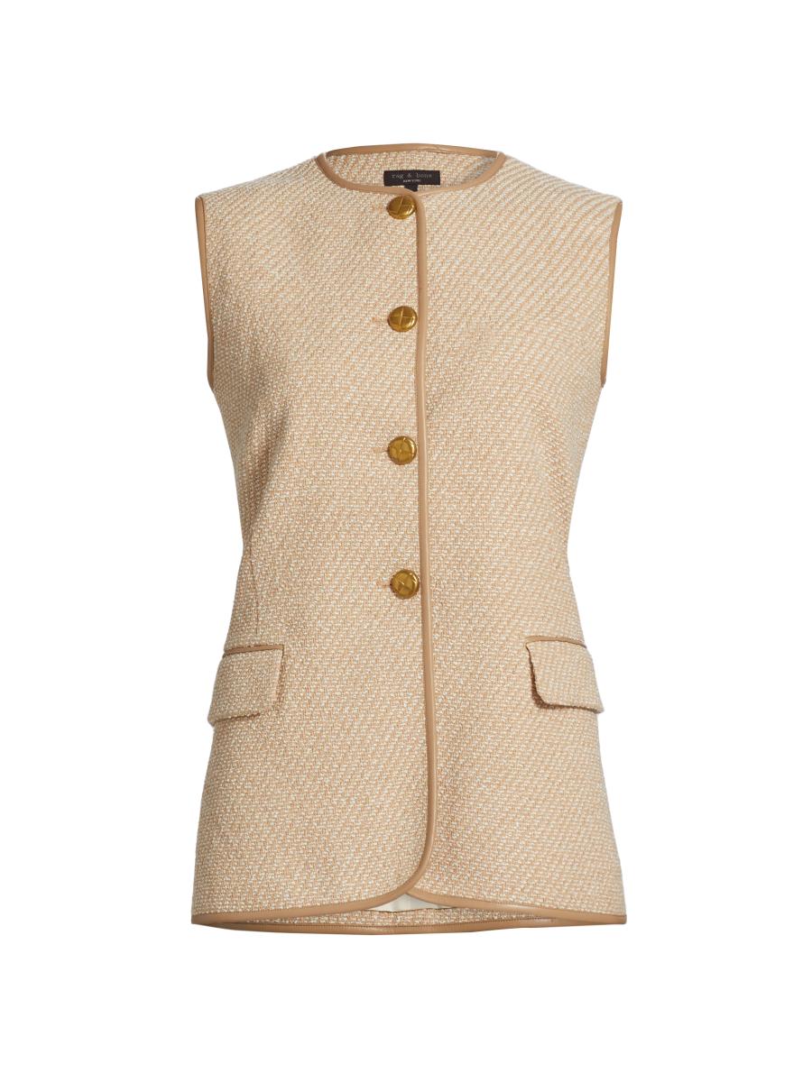 slub tweed shape vest – louren store