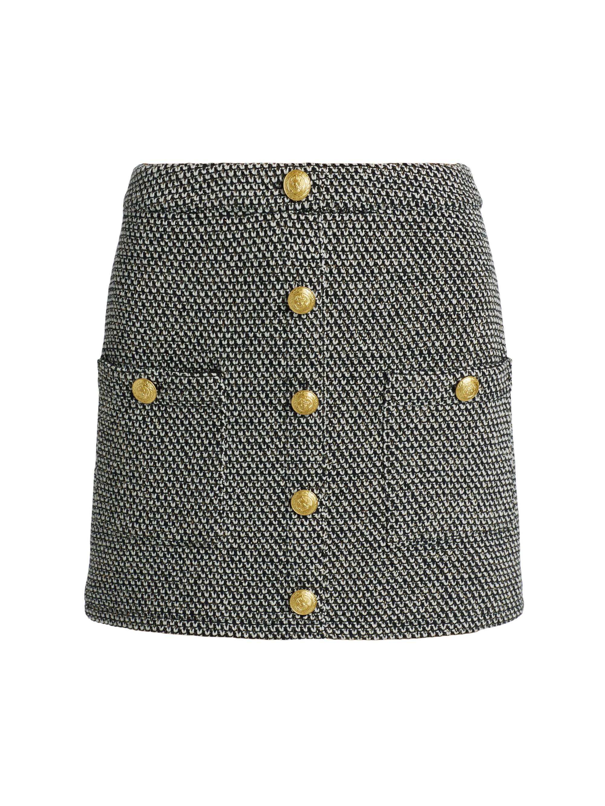 L'AGENCE Zander Button A-Line Miniskrt | Saks Fifth Avenue