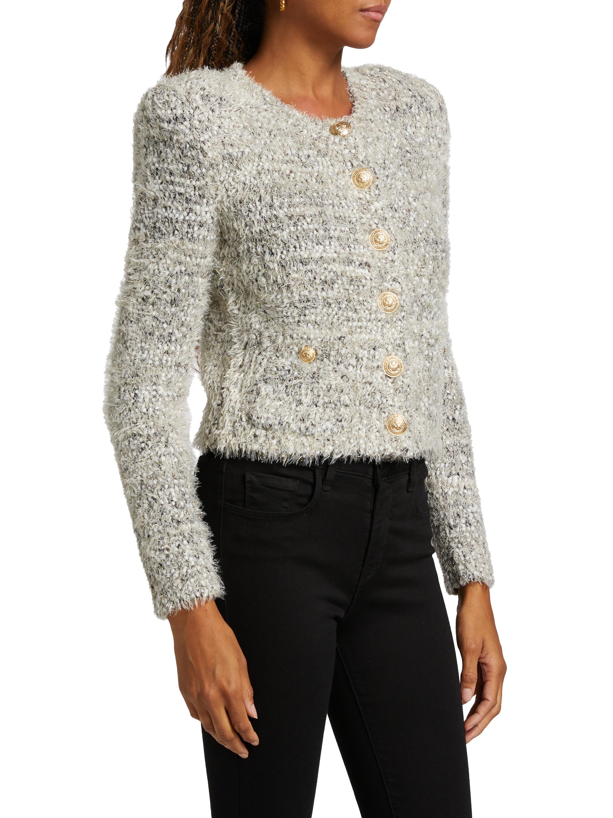 L'AGENCE Una Tweed Knit Cardigan | Saks Fifth Avenue