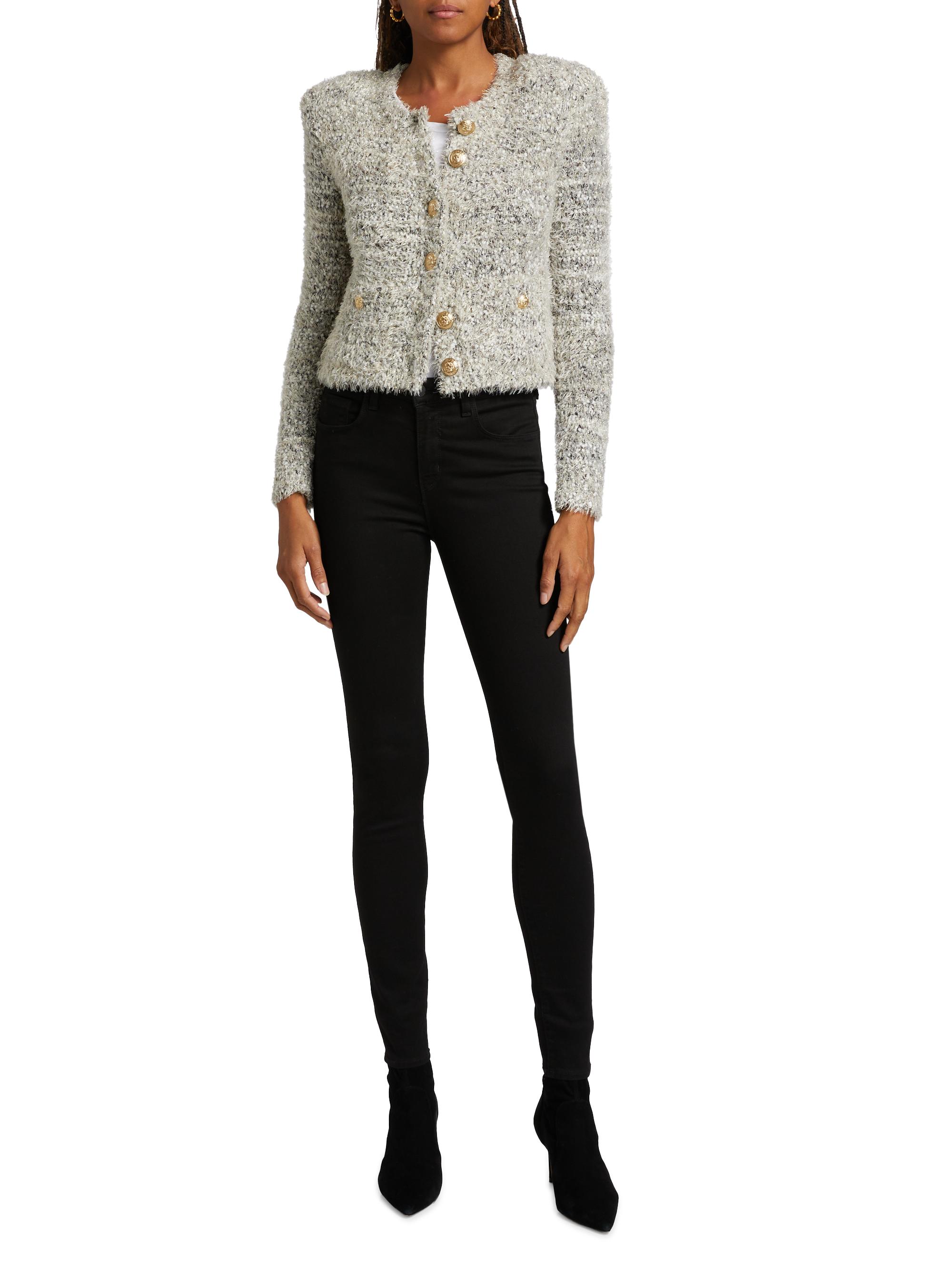 Una Tweed Knit Cardigan