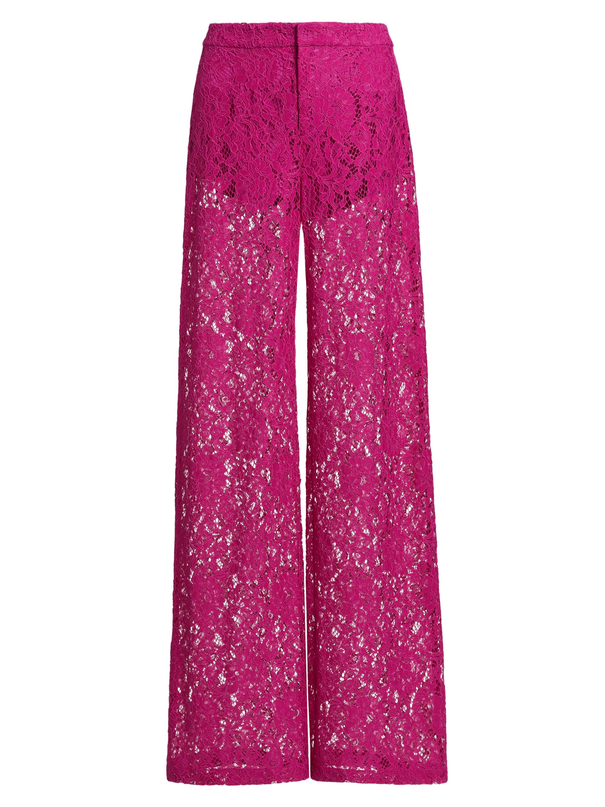 S nylon jersey pants lace（pink L'AGENCE Livvy Lace Trousers | Saks Fifth Avenue