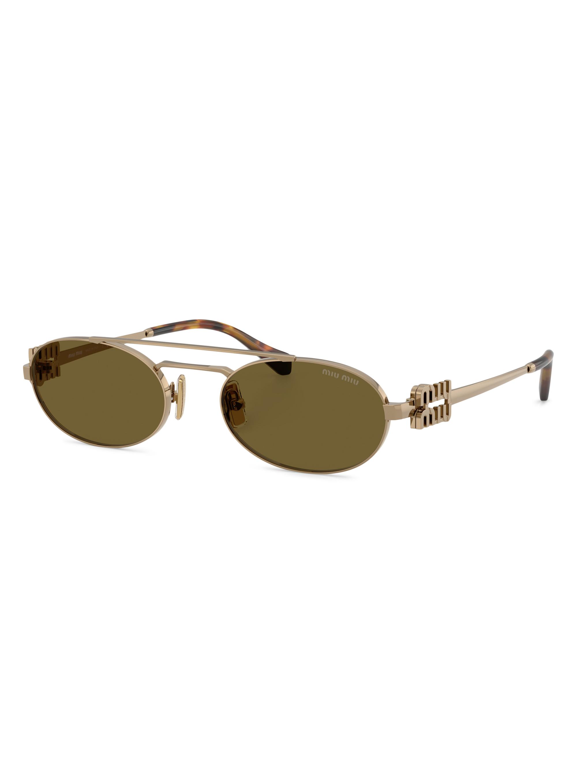 Miu Miu Women's 53MM Oval Sunglasses - Pale Gold Grey