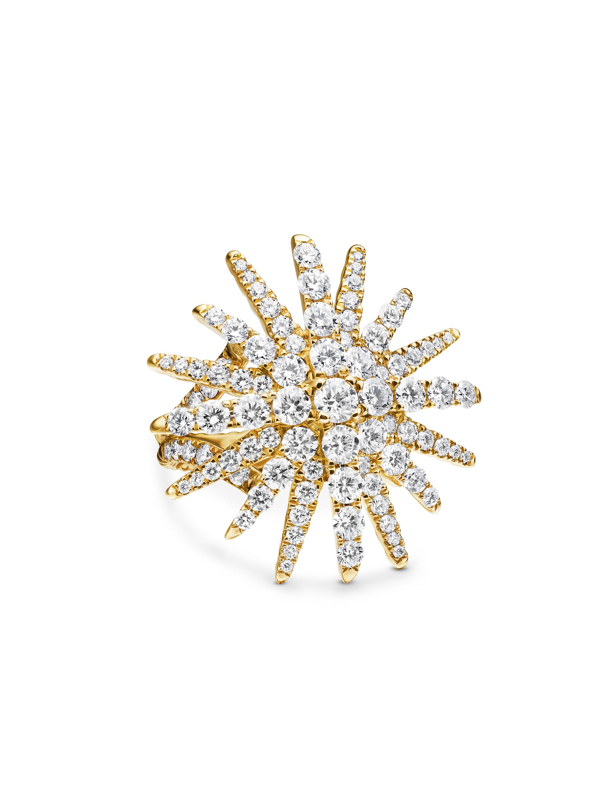 David Yurman Women's Starburst Ring in 18K Yellow Gold - Diamond