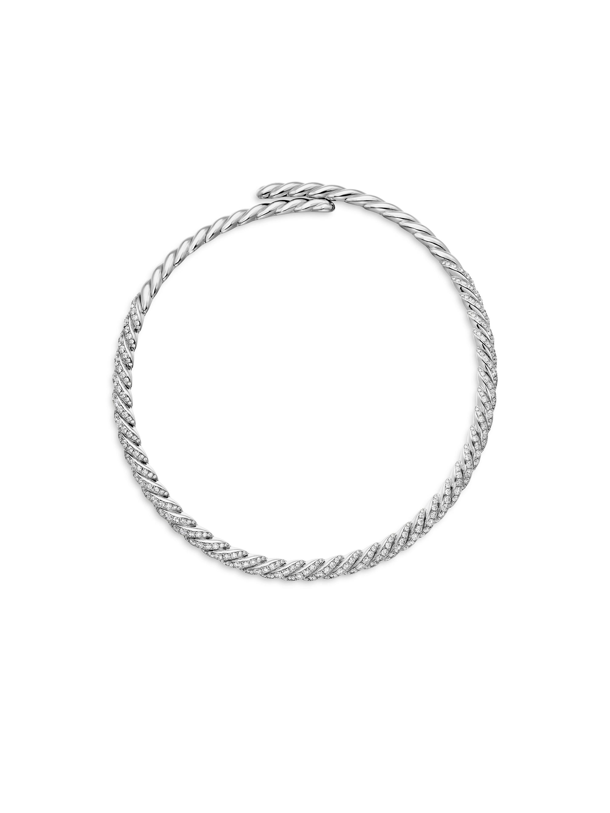 David Yurman Women's Pavéflex Necklace In 18K White Gold - White Gold