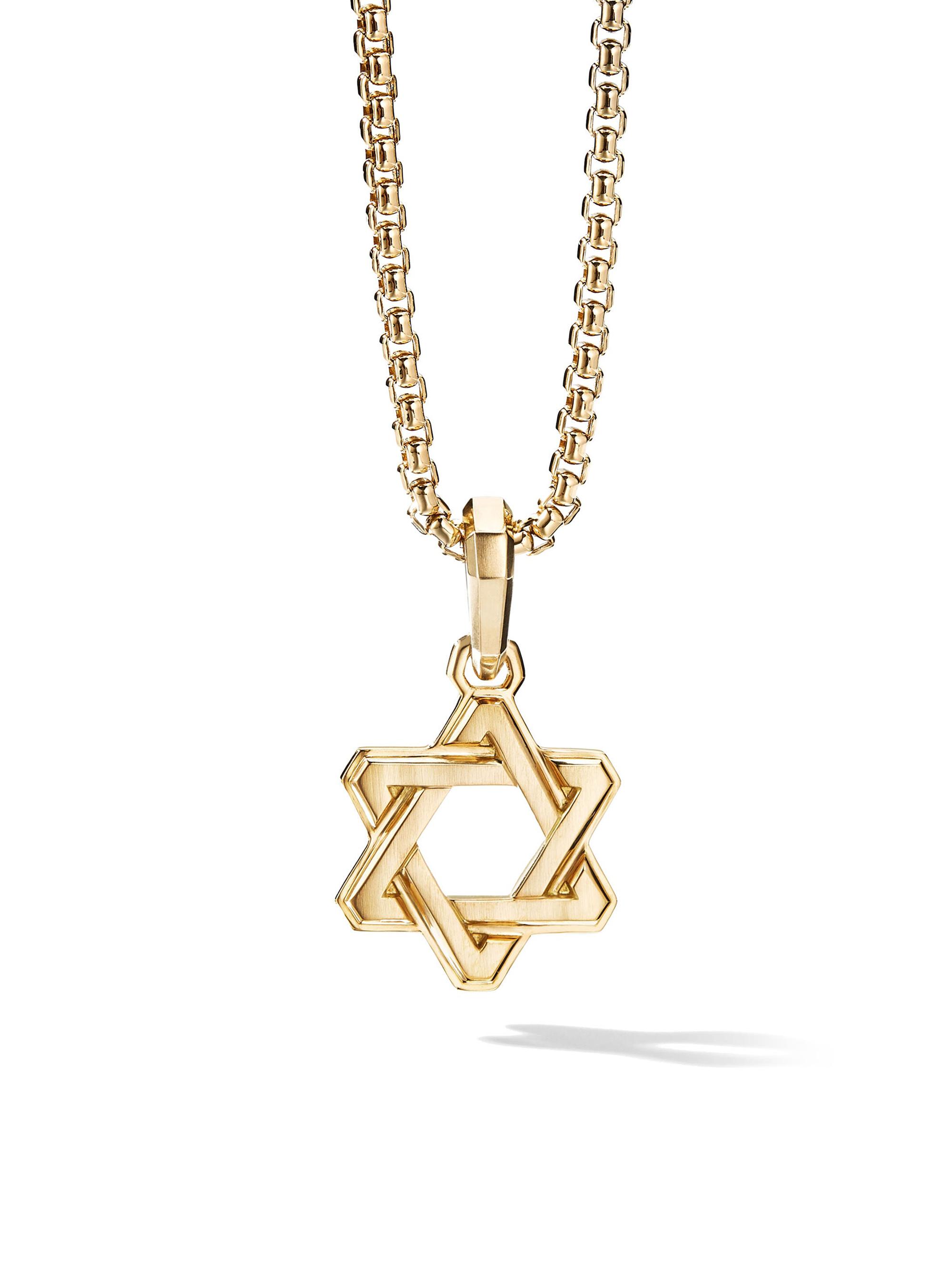 David Yurman Men's Deco Star of David Pendant in 18K Yellow Gold, 24MM - Gold