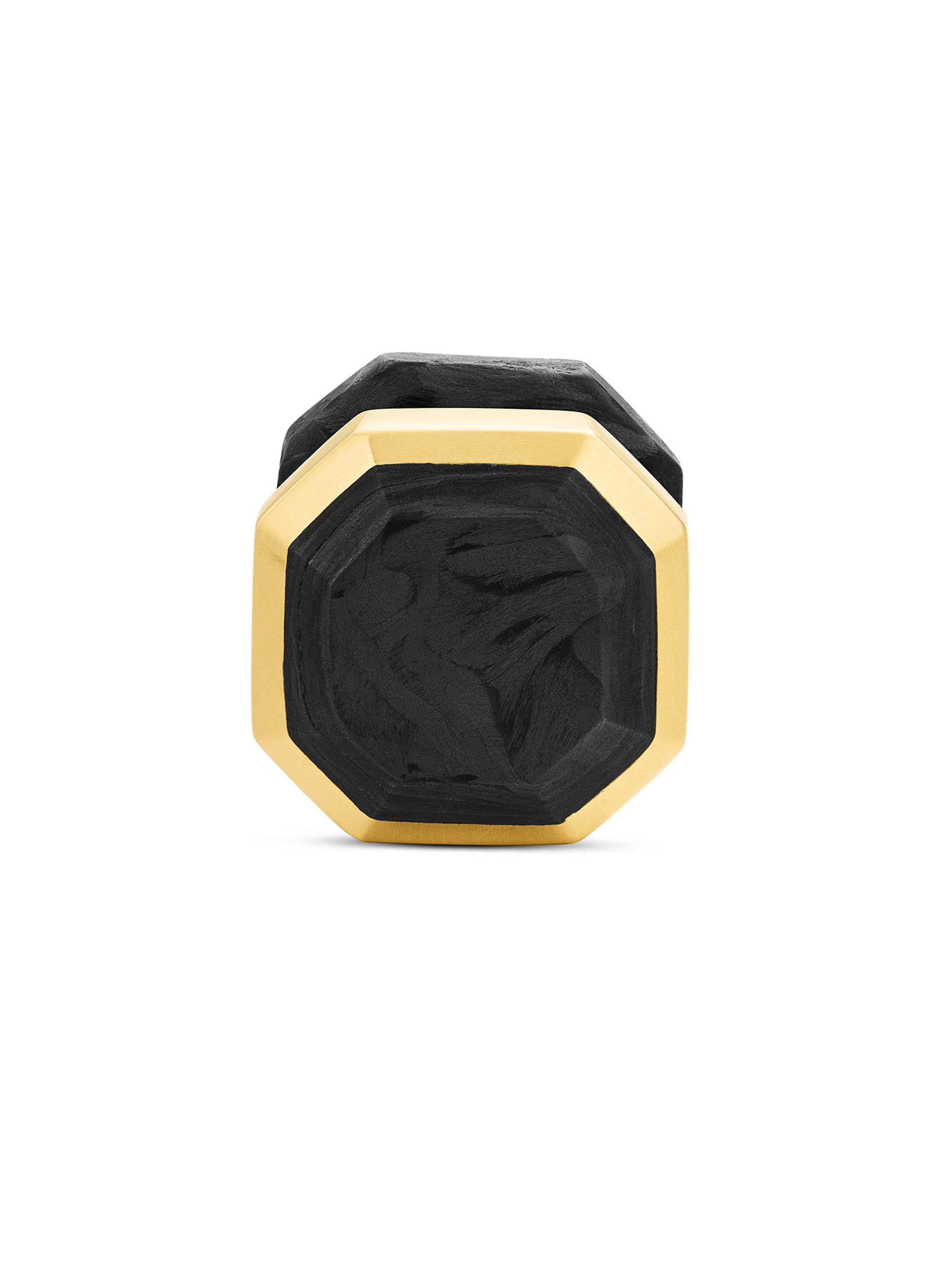 David Yurman Forged Carbon Tuxedo Studs in 18K Yellow Gold | Saks