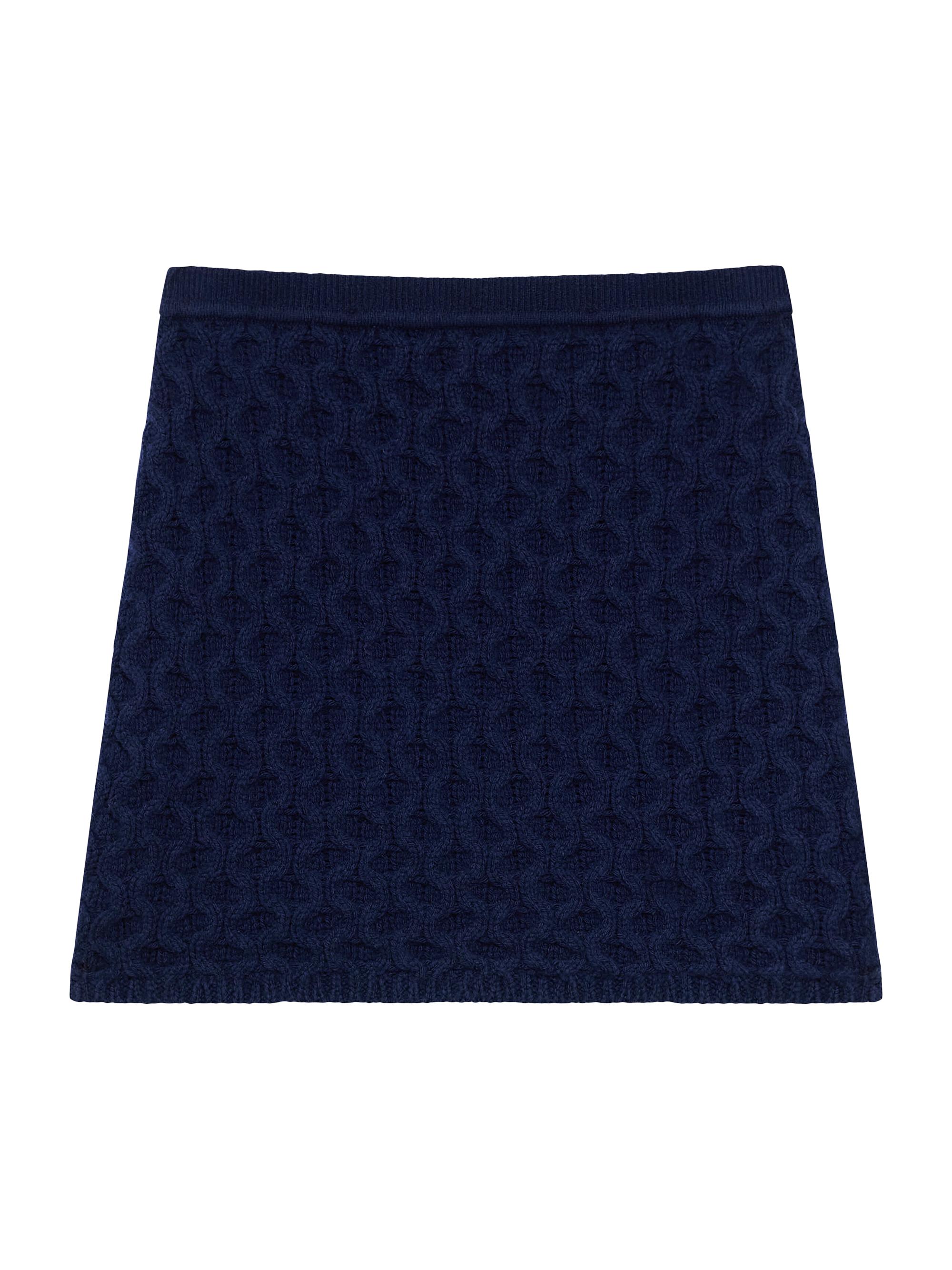 Theory Women's Cable-Knit Wool-Cashmere Miniskirt - Dark Denim