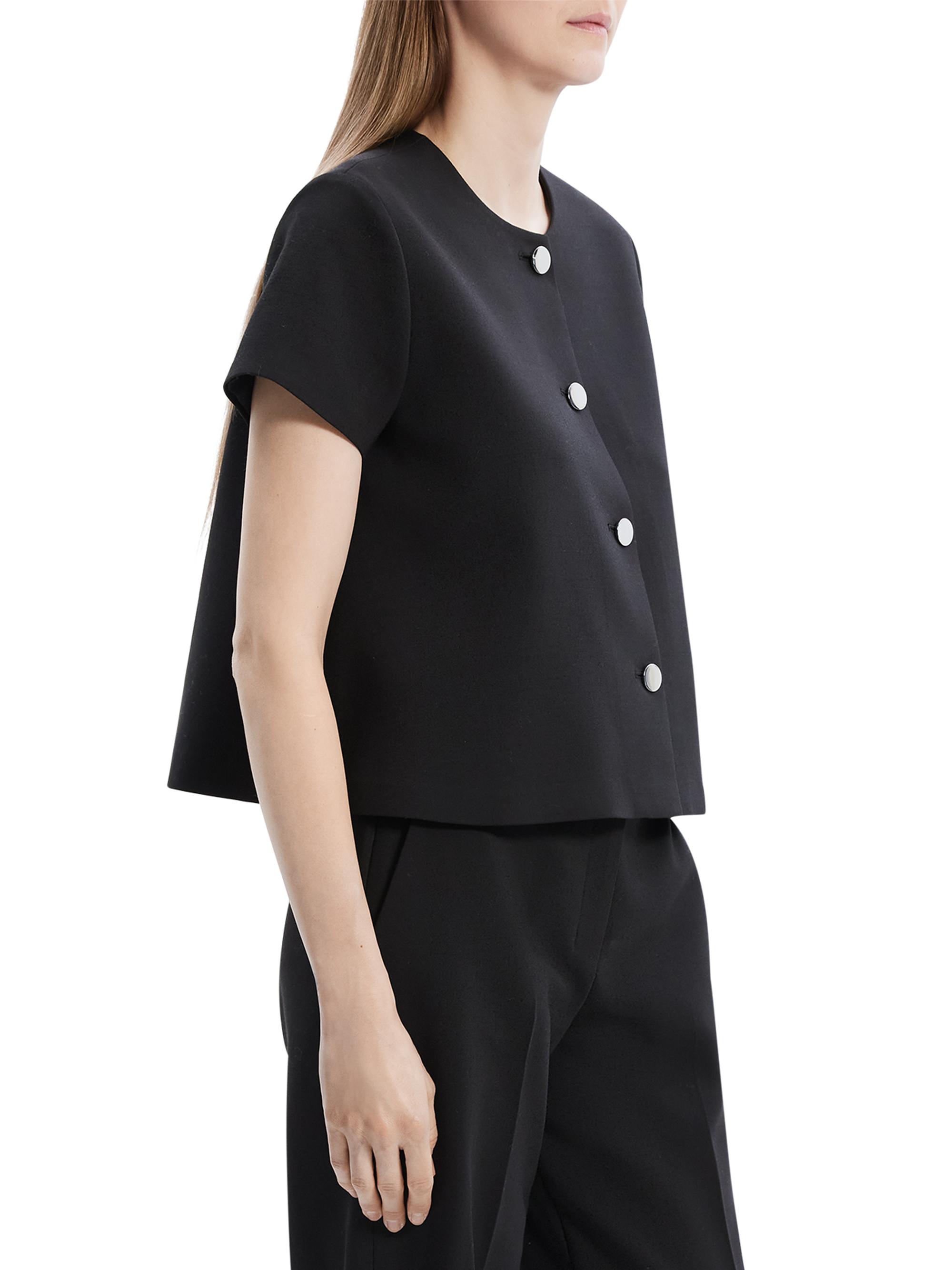 Theory A-Line Short-Sleeve Round Neck Top | Saks Fifth Avenue