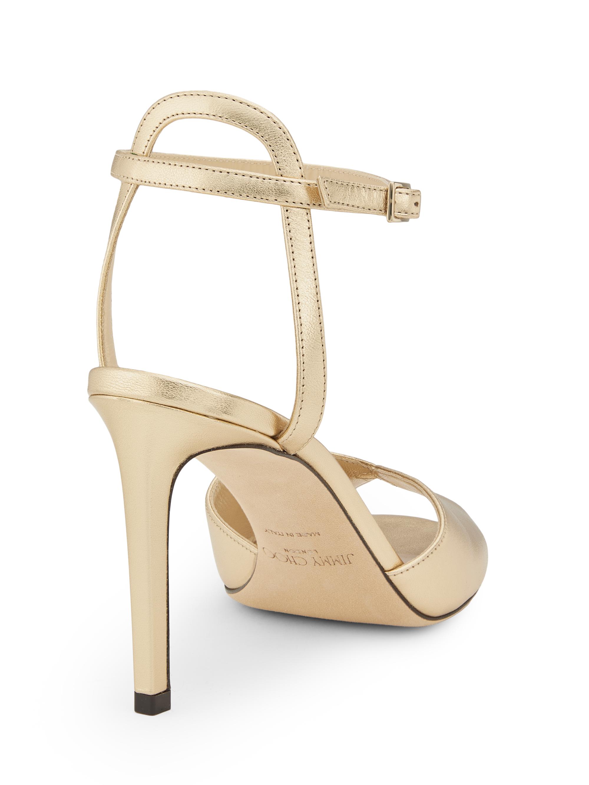 maco　美品JIMMY CHOO MINI SARA 正規品 Jimmy Choo Sacaria 85MM Shimmer Suede Sandals | Saks Fifth Avenue