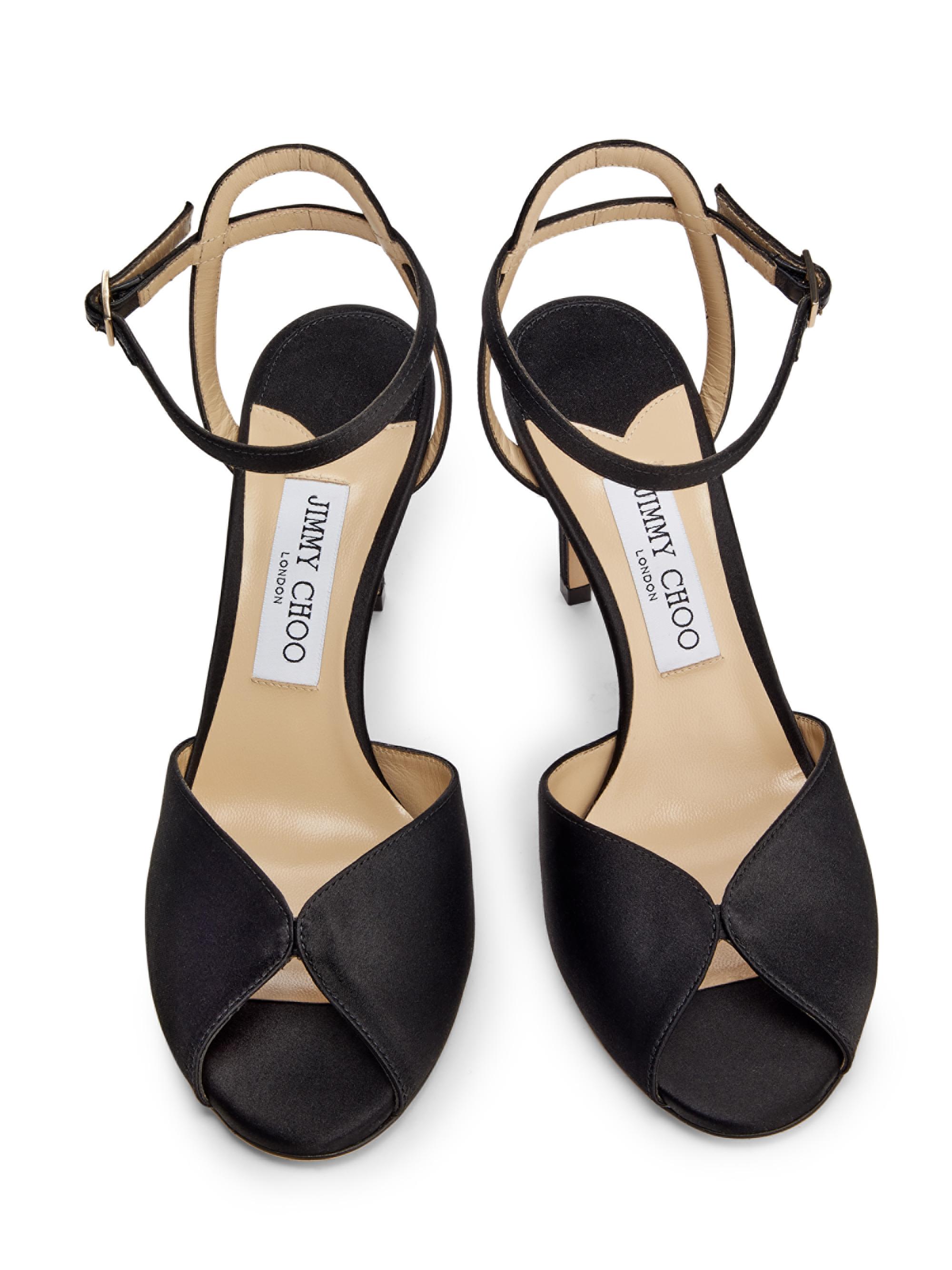 Jimmy Choo Sacora 85MM Satin Sandals | Saks Fifth Avenue