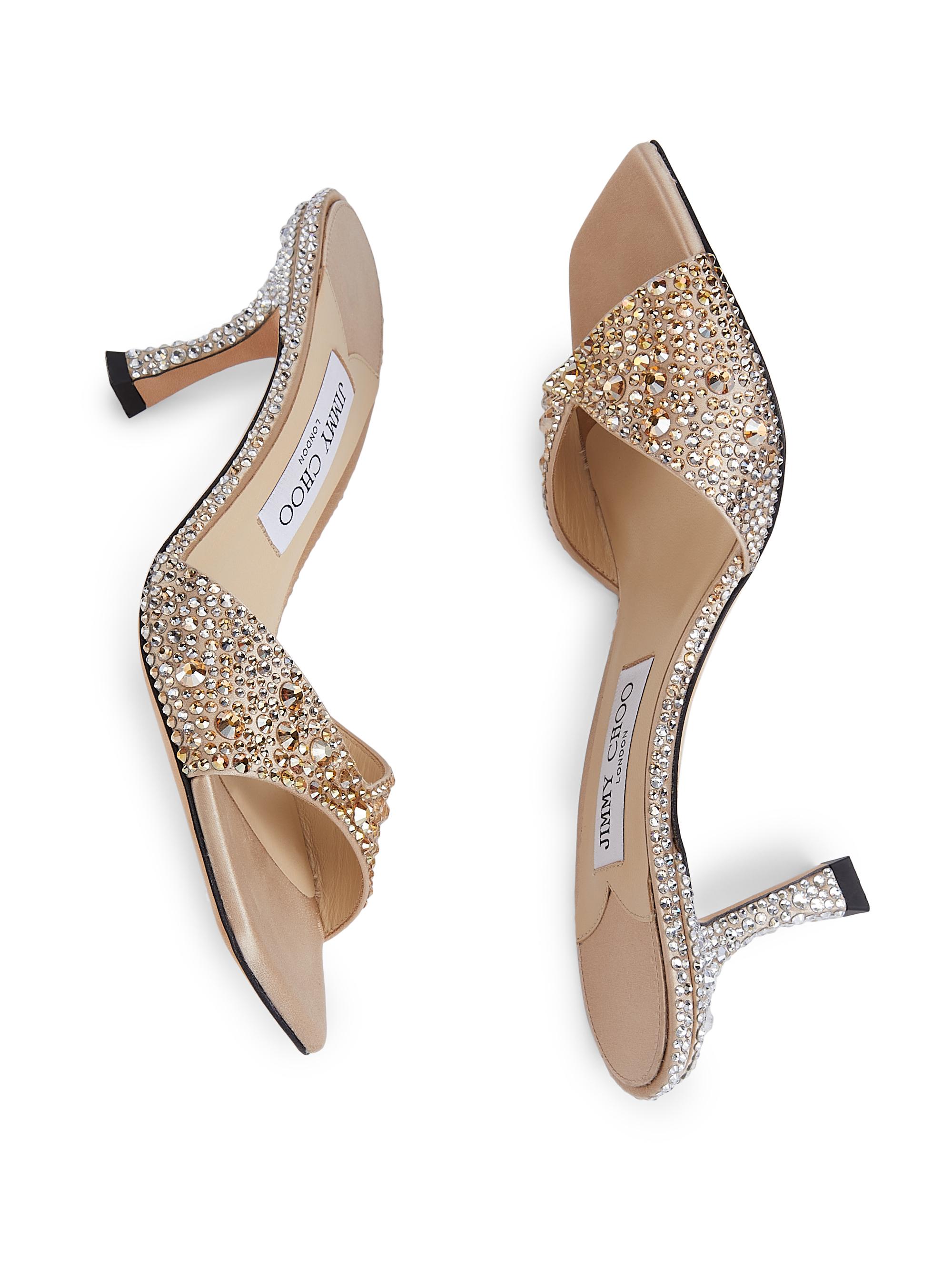 Jimmy Choo Skye 70MM Crystal-Embellished Sandals | Saks Fifth Avenue