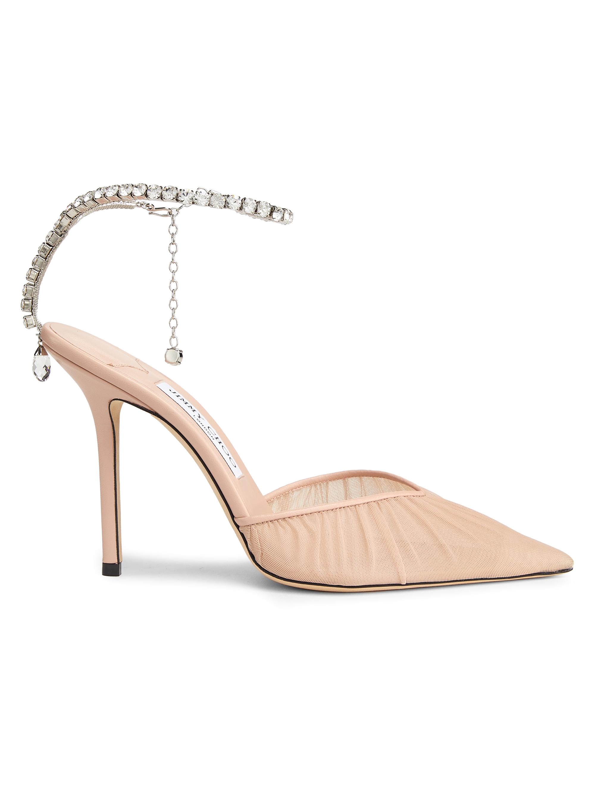 Jimmy Choo Saeda Crystal-Embellished Satin Pumps | Saks Fifth Avenue