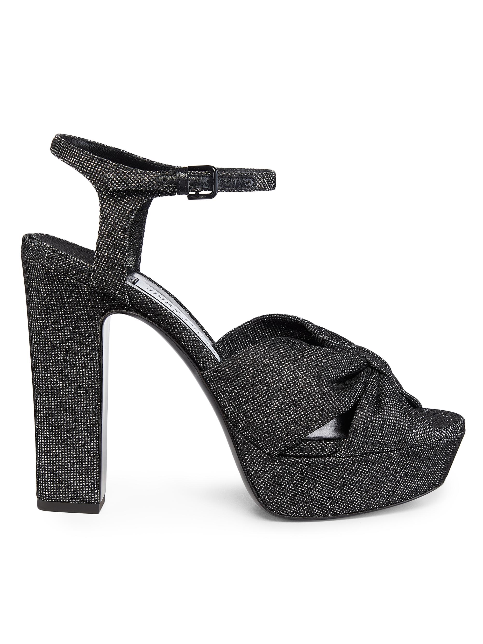 Jimmy Choo Women's Heloise Glitter 0MM Platform Sandals - Cosmo