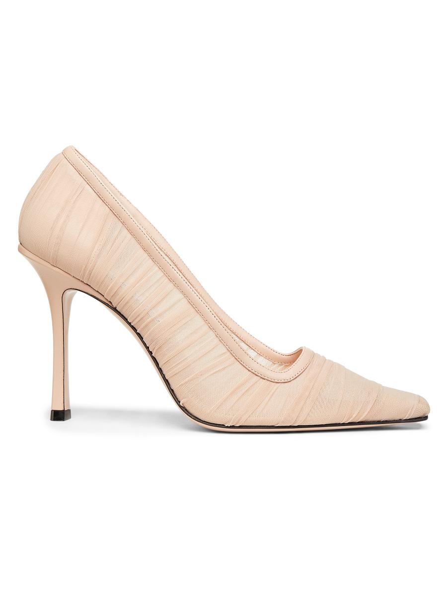 Jimmy Choo Lotta 100MM Ruched Tulle Pumps | Saks Fifth Avenue
