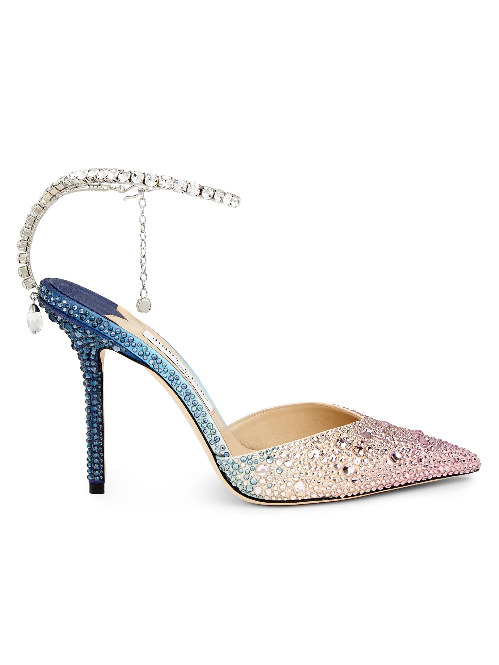 Jimmy Choo Saeda Crystal-Embellished Satin Pumps | Saks Fifth Avenue