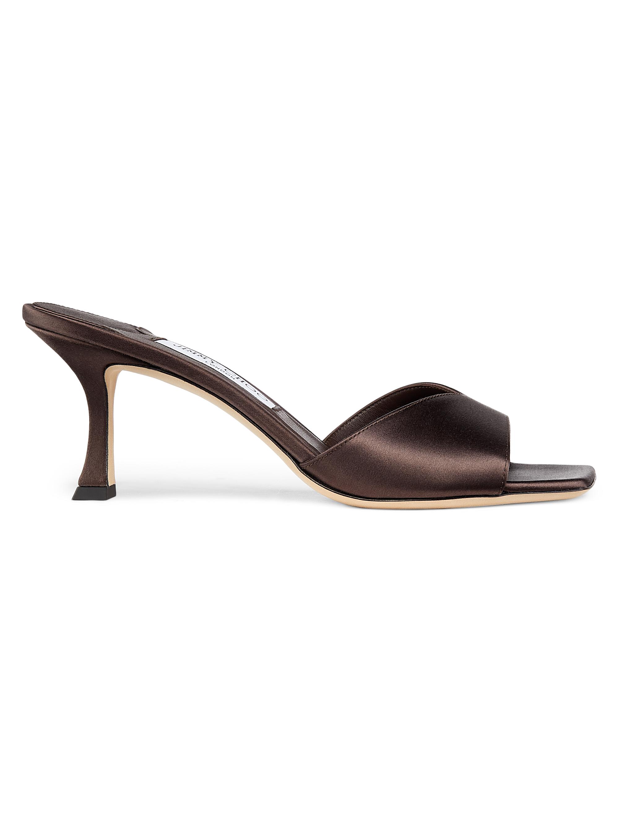 Jimmy Choo Women's Skye 70MM Satin Mules - Coffee