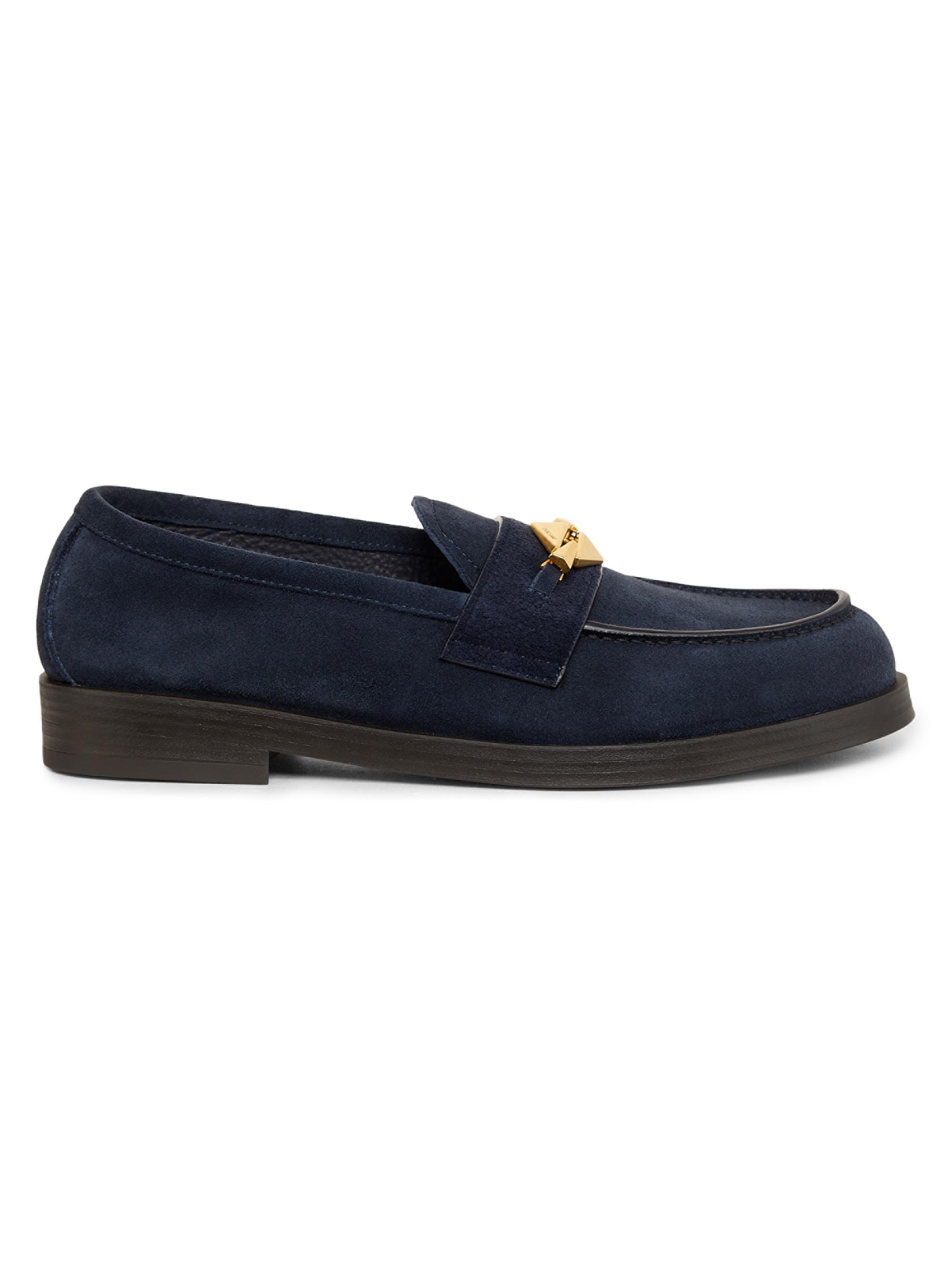 Jimmy Choo Women's Maddie Diamond Suede Loafers - Navy