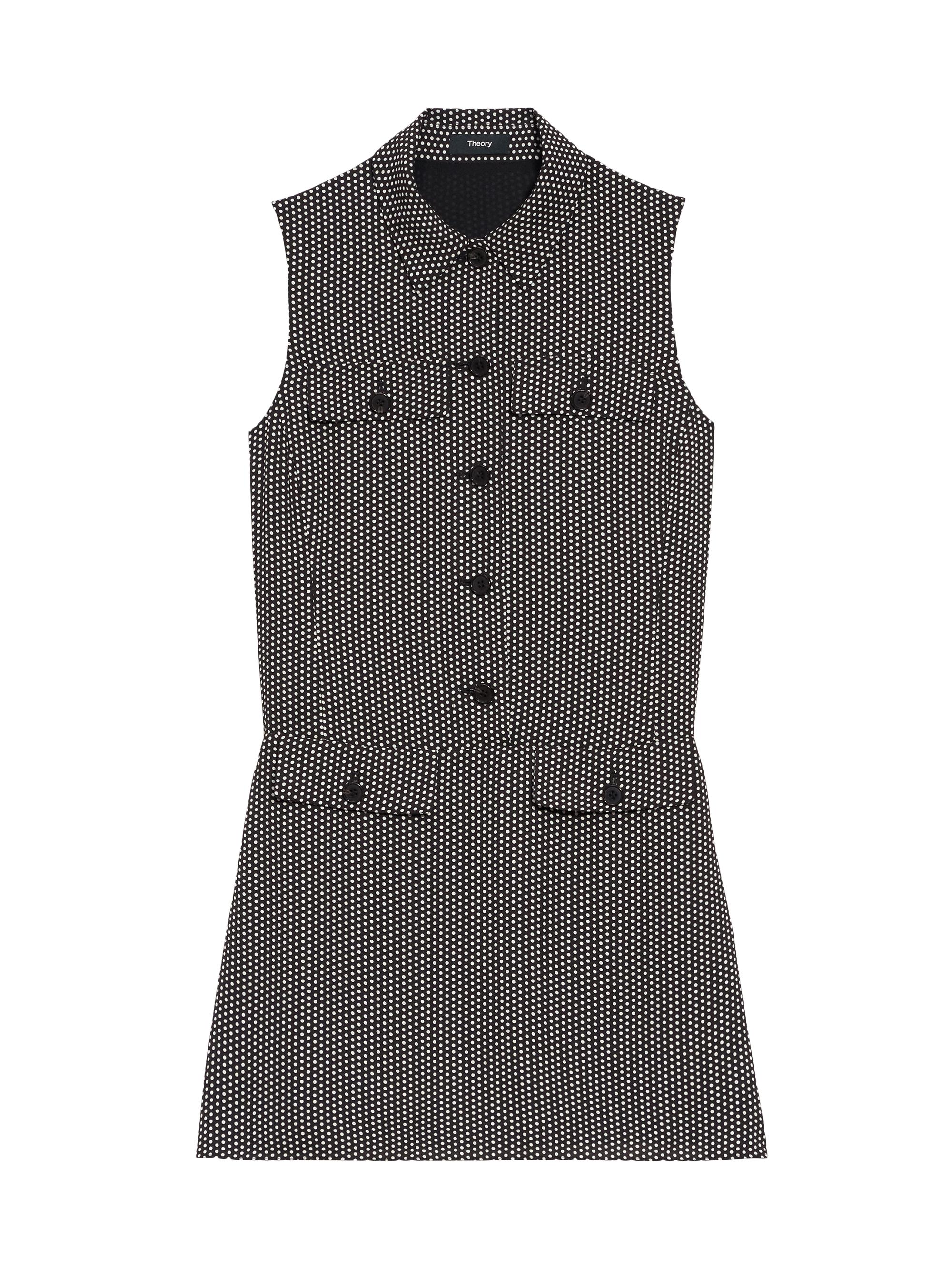 Theory Women's Birdseye Military Minidress - Black Multi