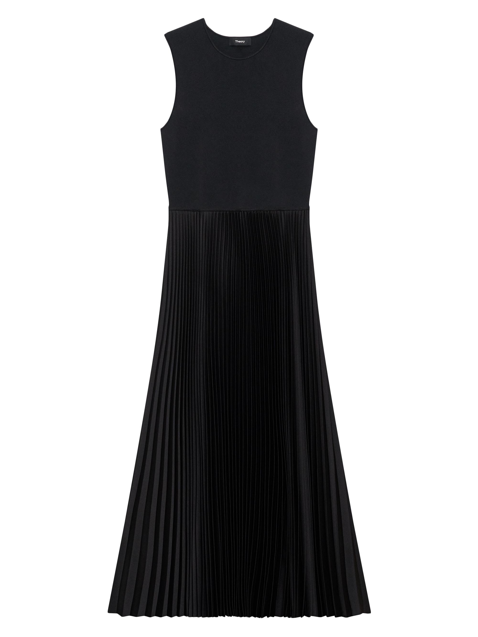 Theory Pleated Combination Midi-Dress | Saks Fifth Avenue