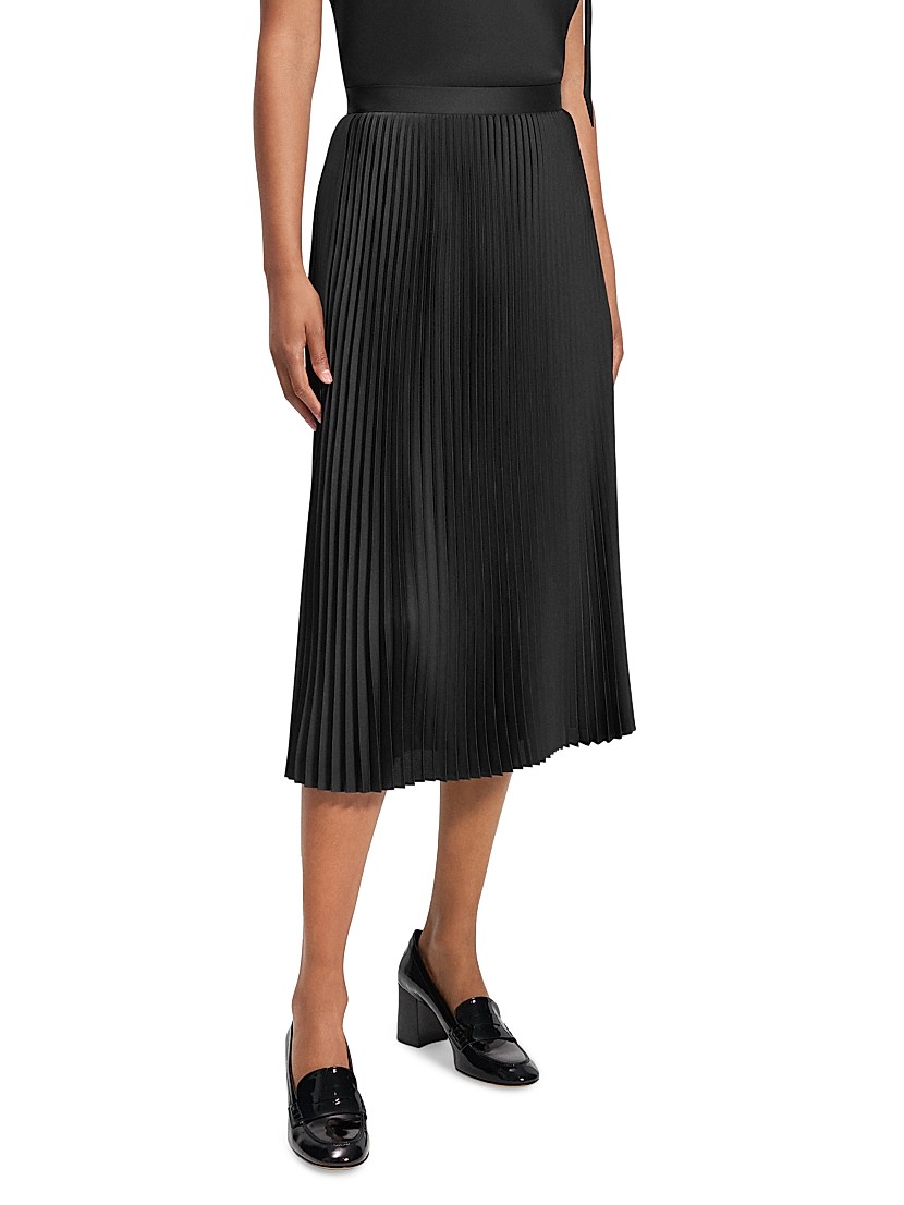 Shop Theory Satin Slim-Fit Pleated Midi-Skirt | Saks Fifth Shop Theory Satin Slim-Fit Pleated Midi-Skirt | Saks Fifth