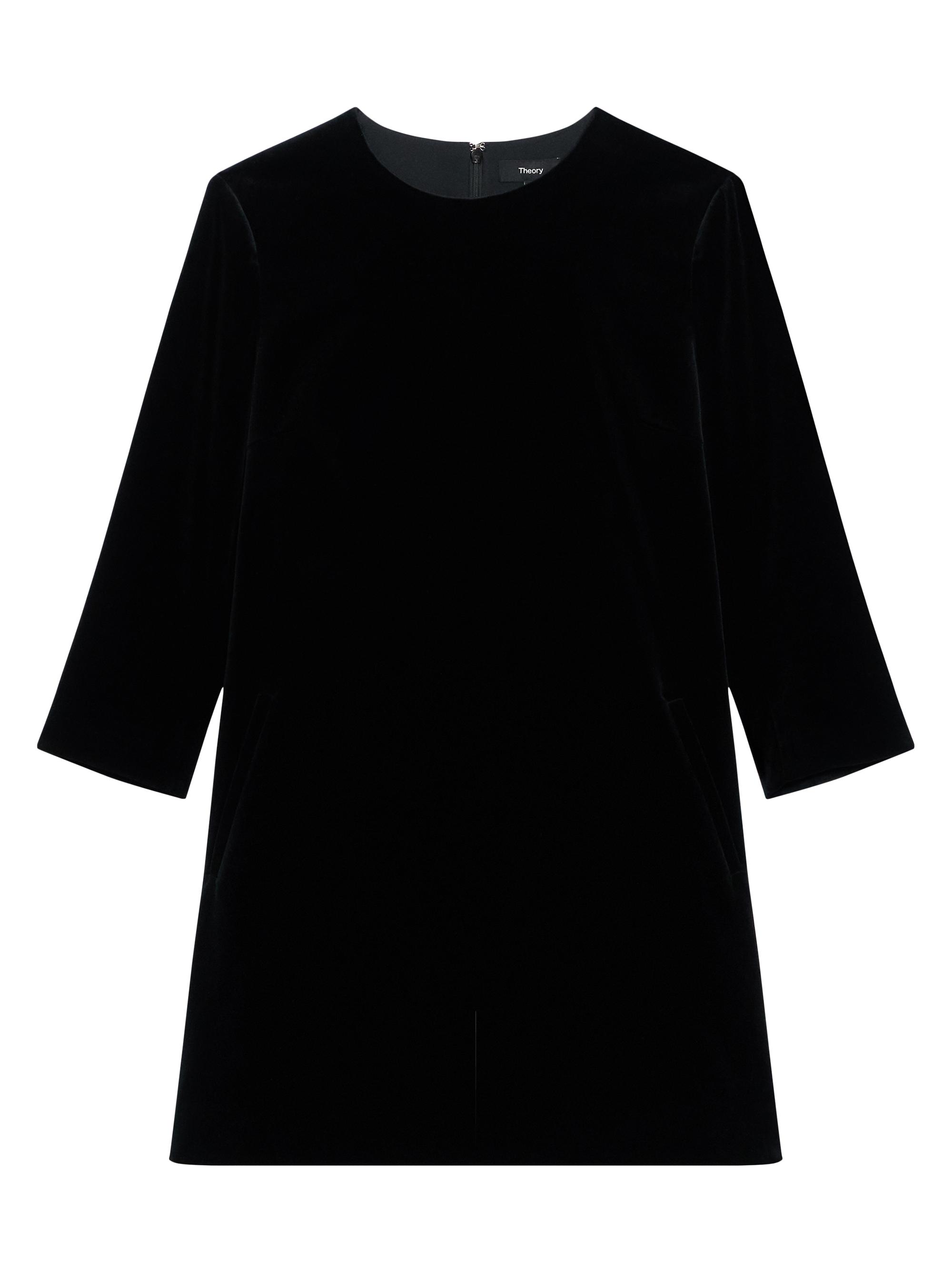 Theory Women's Cotton Three-Quarter Sleeve Minidress - Black